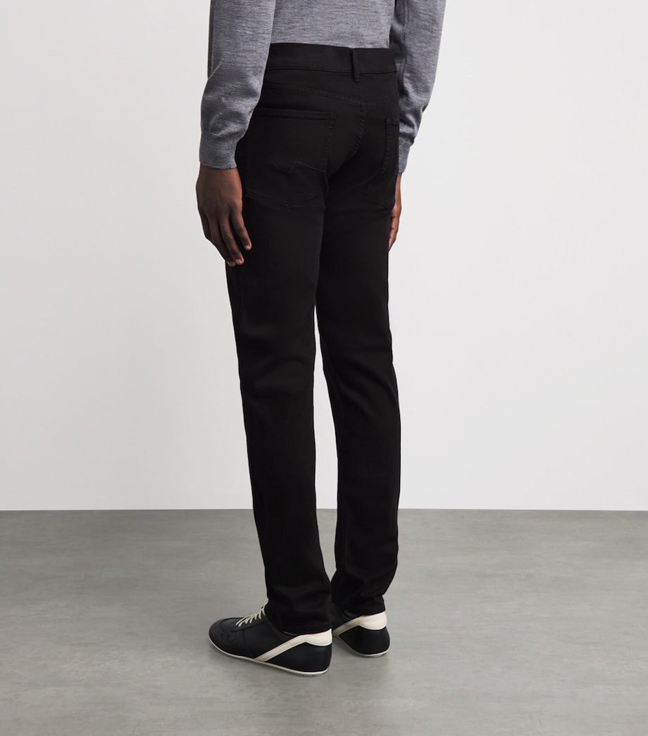 7 For All Mankind Mens Slimmy Luxe Performance Jeans Black Image 5
