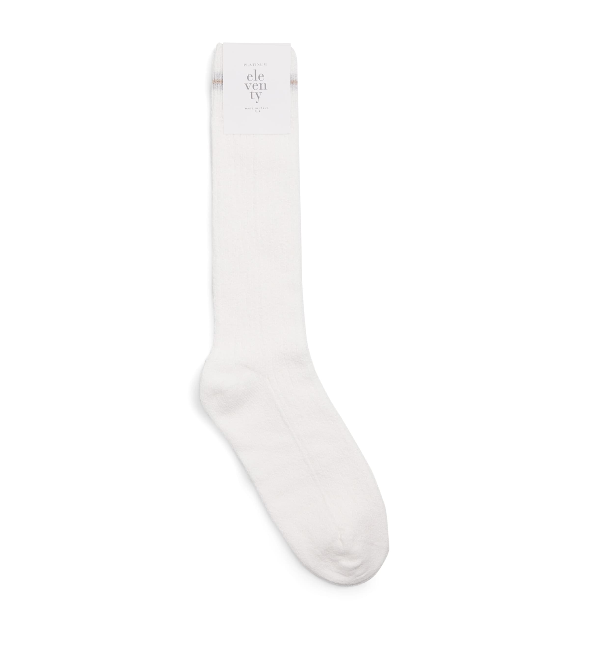 Eleventy Cotton-blend French Ribbed Stripe Socks
