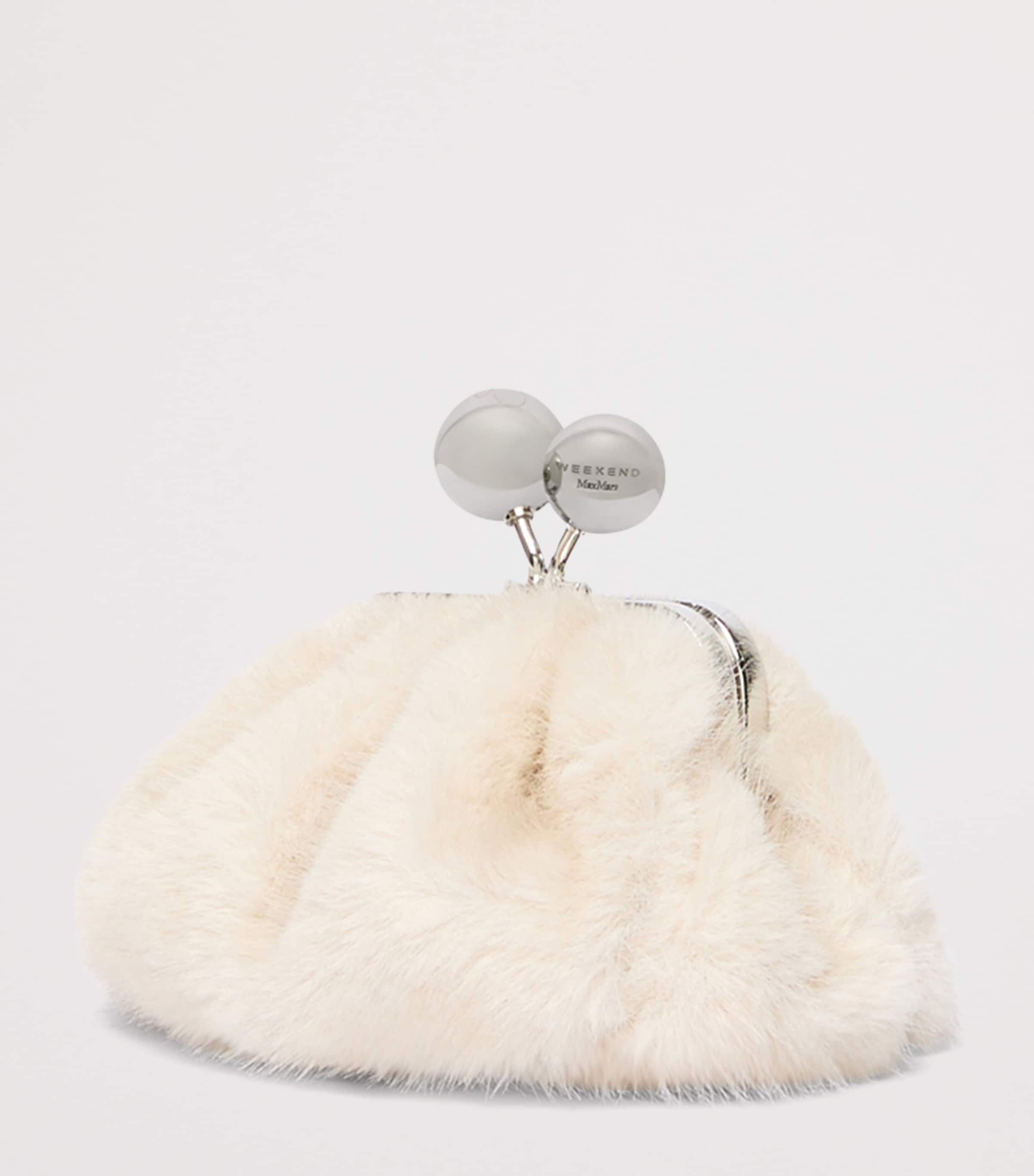 Weekend Max Mara Small Faux Fur Pasticcino Clutch Bag Ivory Image 3