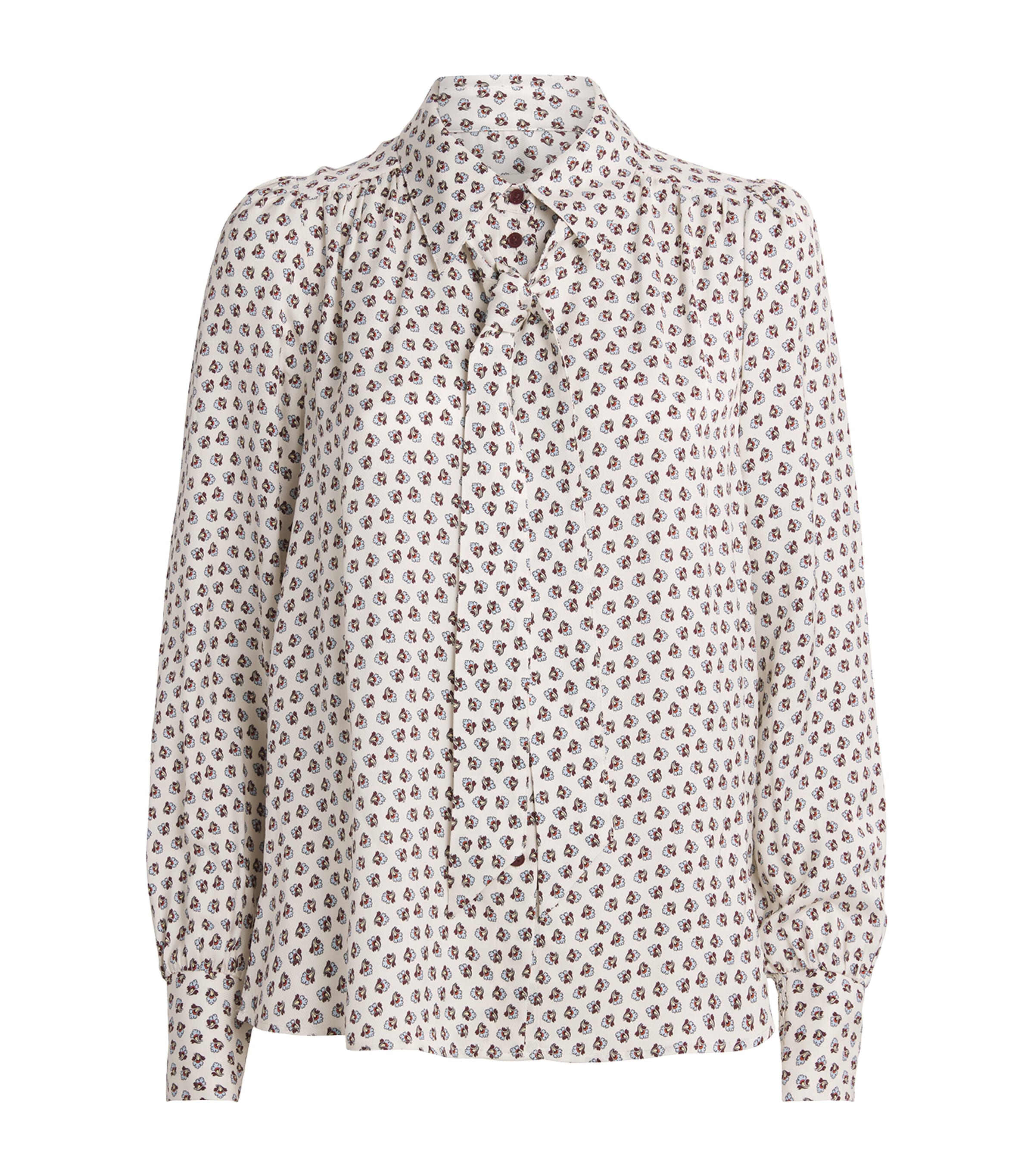 Me+em Twill Paisley Blouse And Tie In White