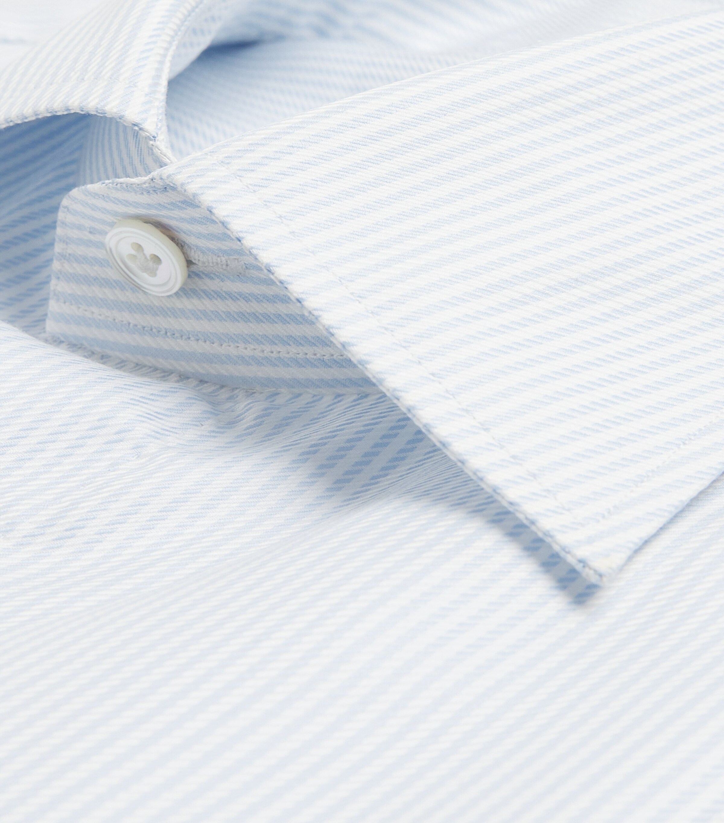 100HANDS Mens Cotton Melange Stripe Shirt Light Blue Image 5