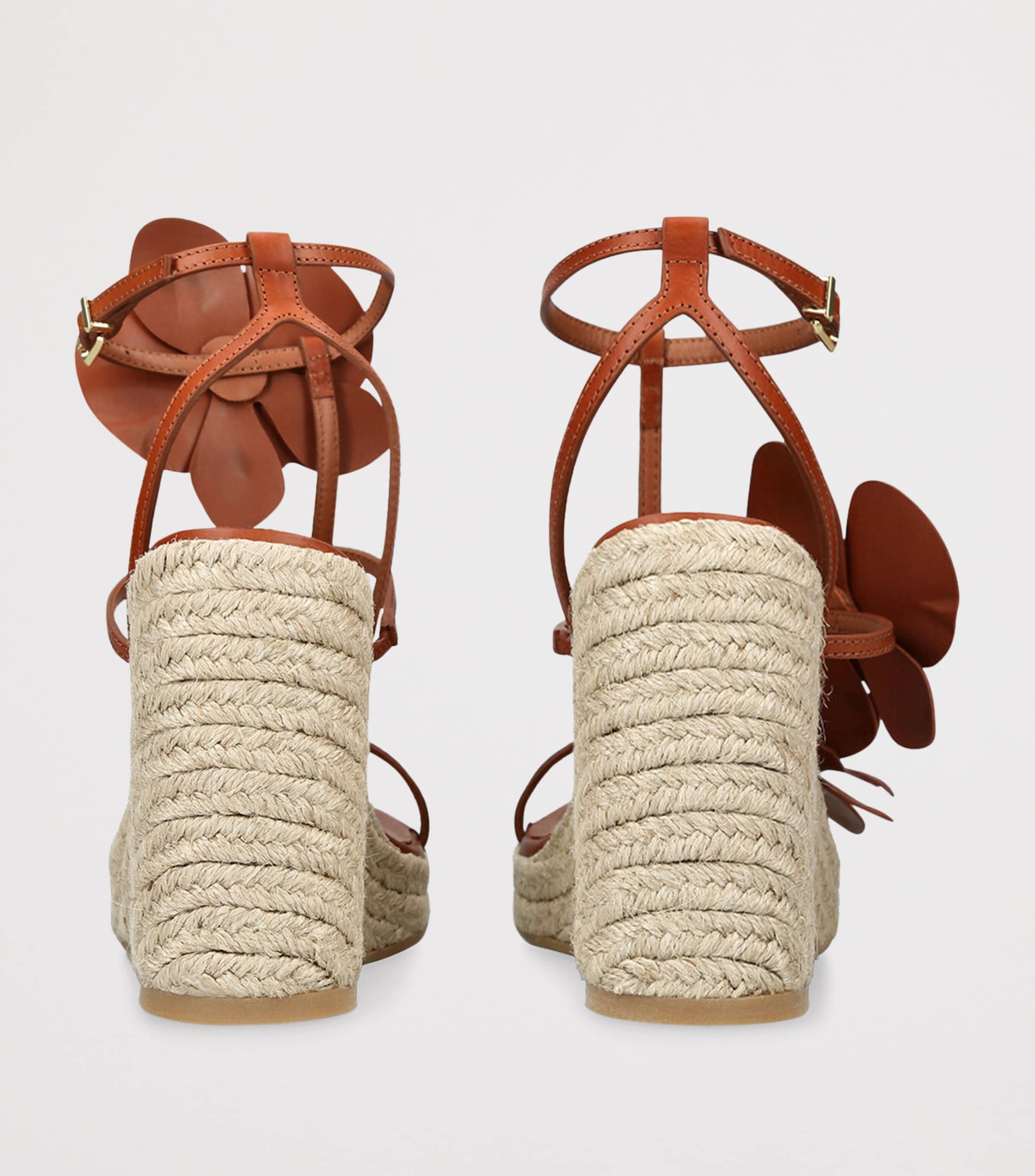 ★ZIMMERMANN★Orchid 110 メタリック ウェッジサンダル Orchid 110 metallic leather wedge sandals in gold