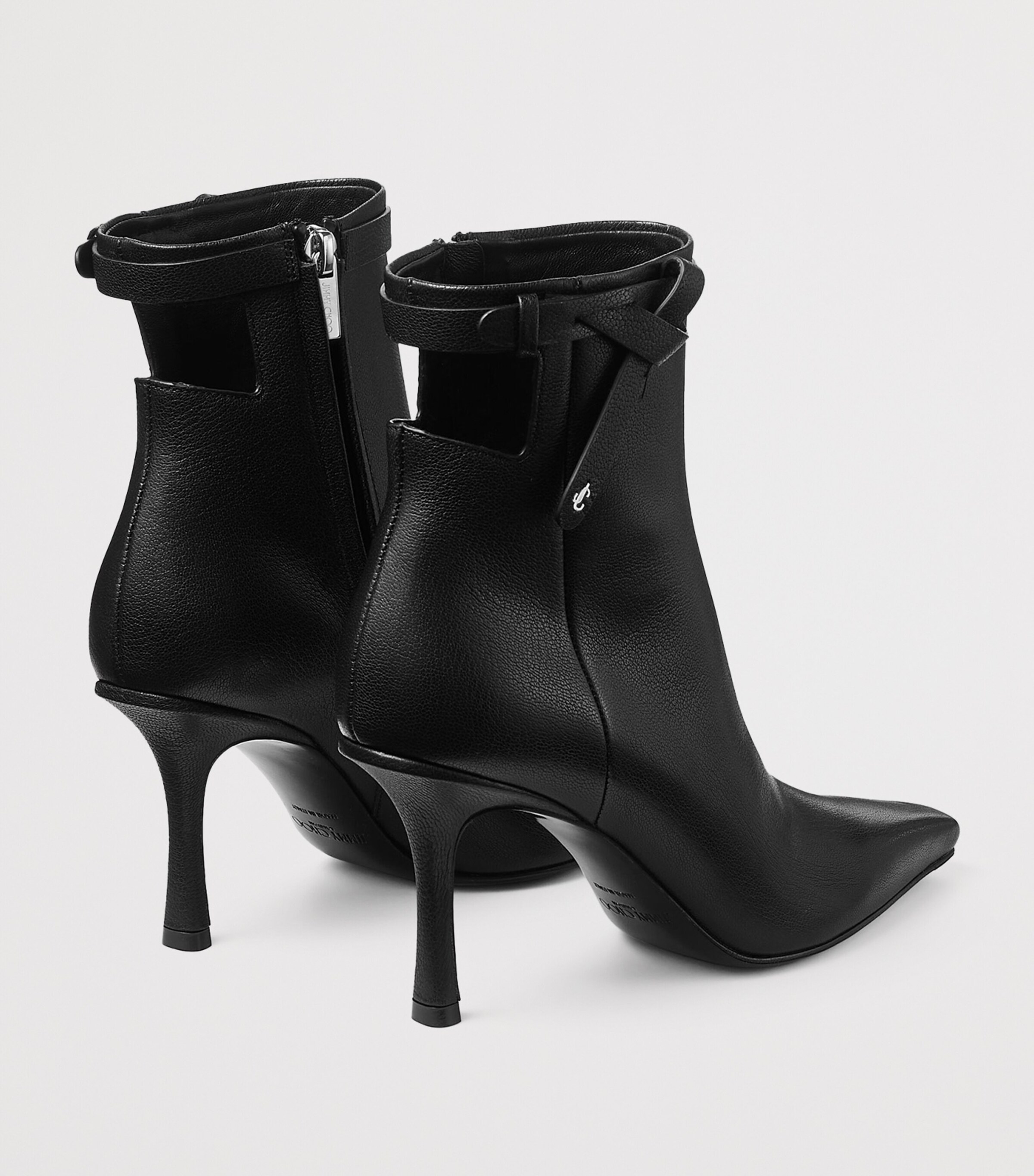Camie AB 80 Leather Heeled Boots BLACK Image 3