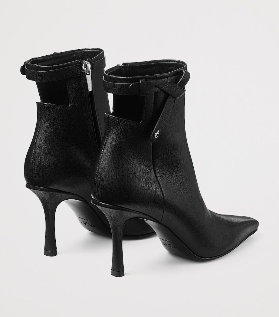 Camie AB 80 Leather Heeled Boots BLACK Image 3