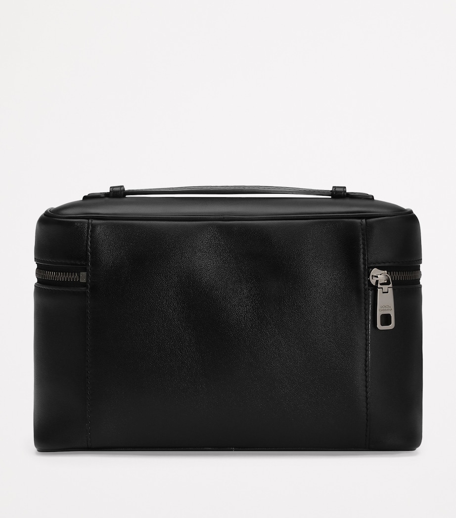Leather Logo Plaque Toiletry Bag 80999-BLACK Image 3