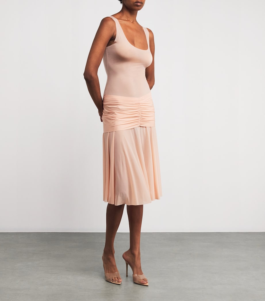 Stretch-Jersey Milky Sheer Tank Top DESERT CLAY Image 2