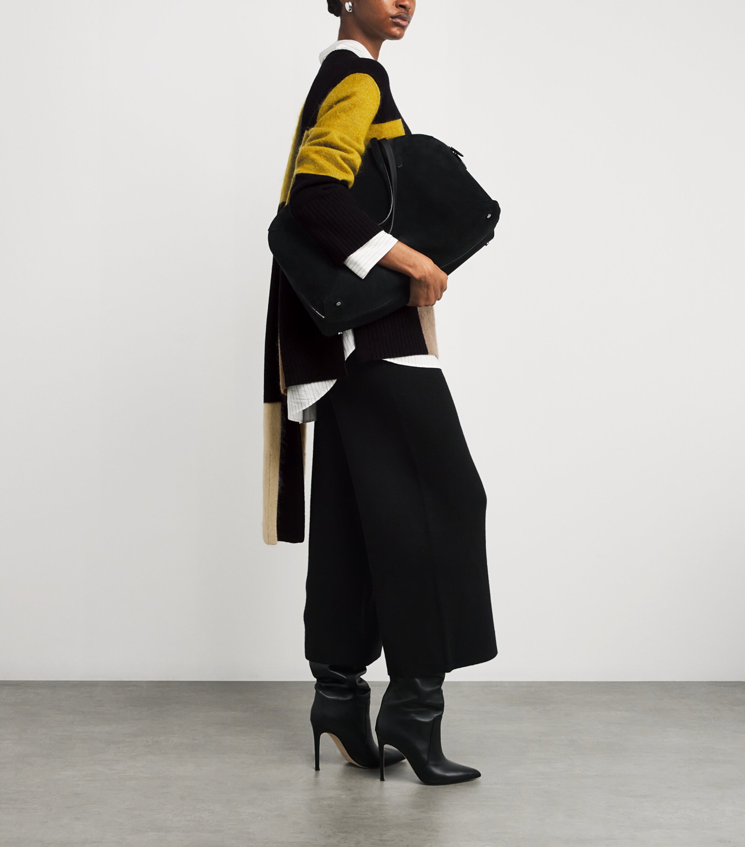 Wool-Blend Overlay Sweater SMOKE COMBO Image 2