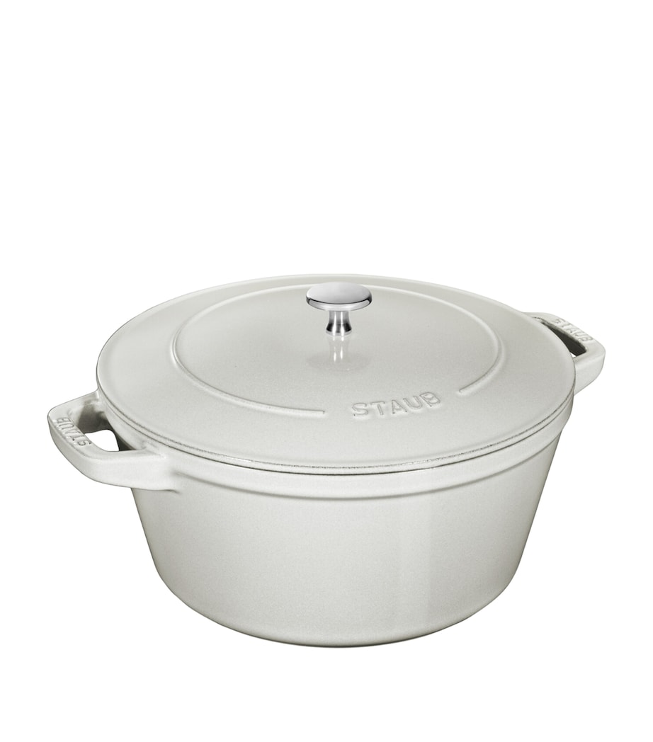 3-Piece Round Stackable Cocotte Set WHITE TRUFFLE Image 2