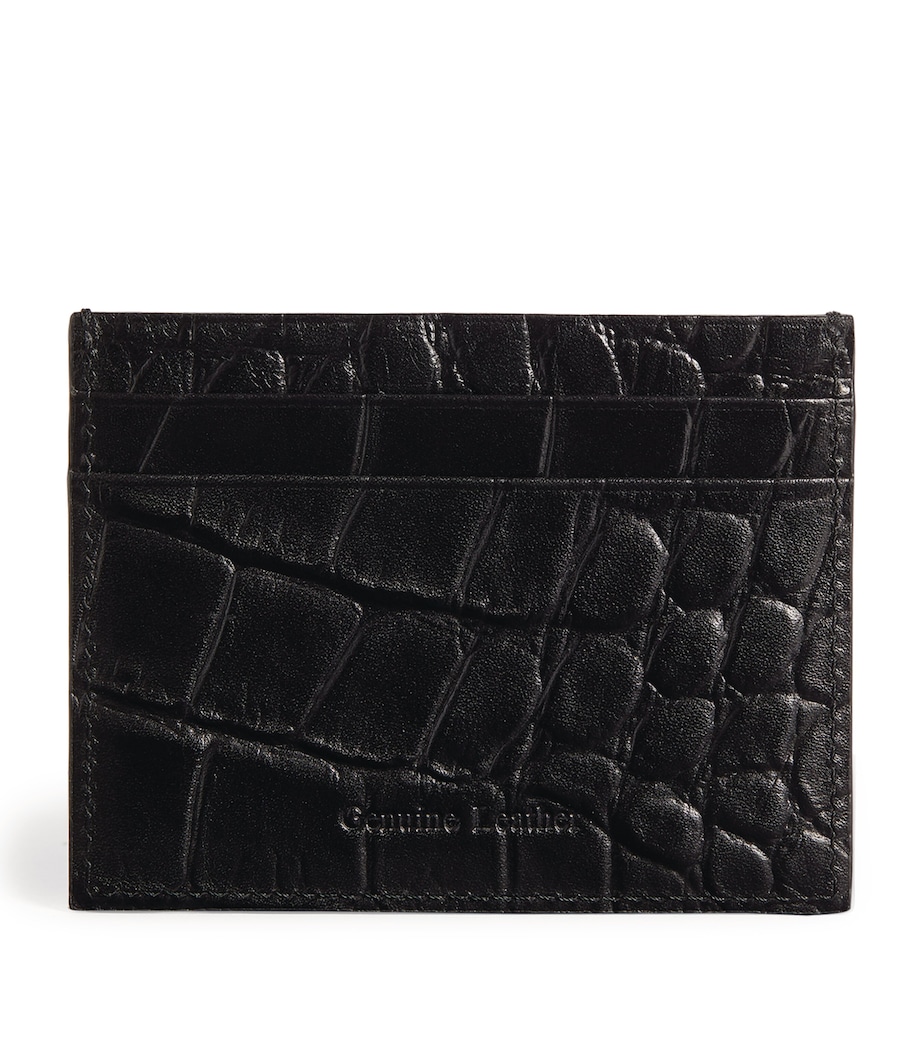 Harrods Croc-Embossed Wembley Card Holder Black Image 2