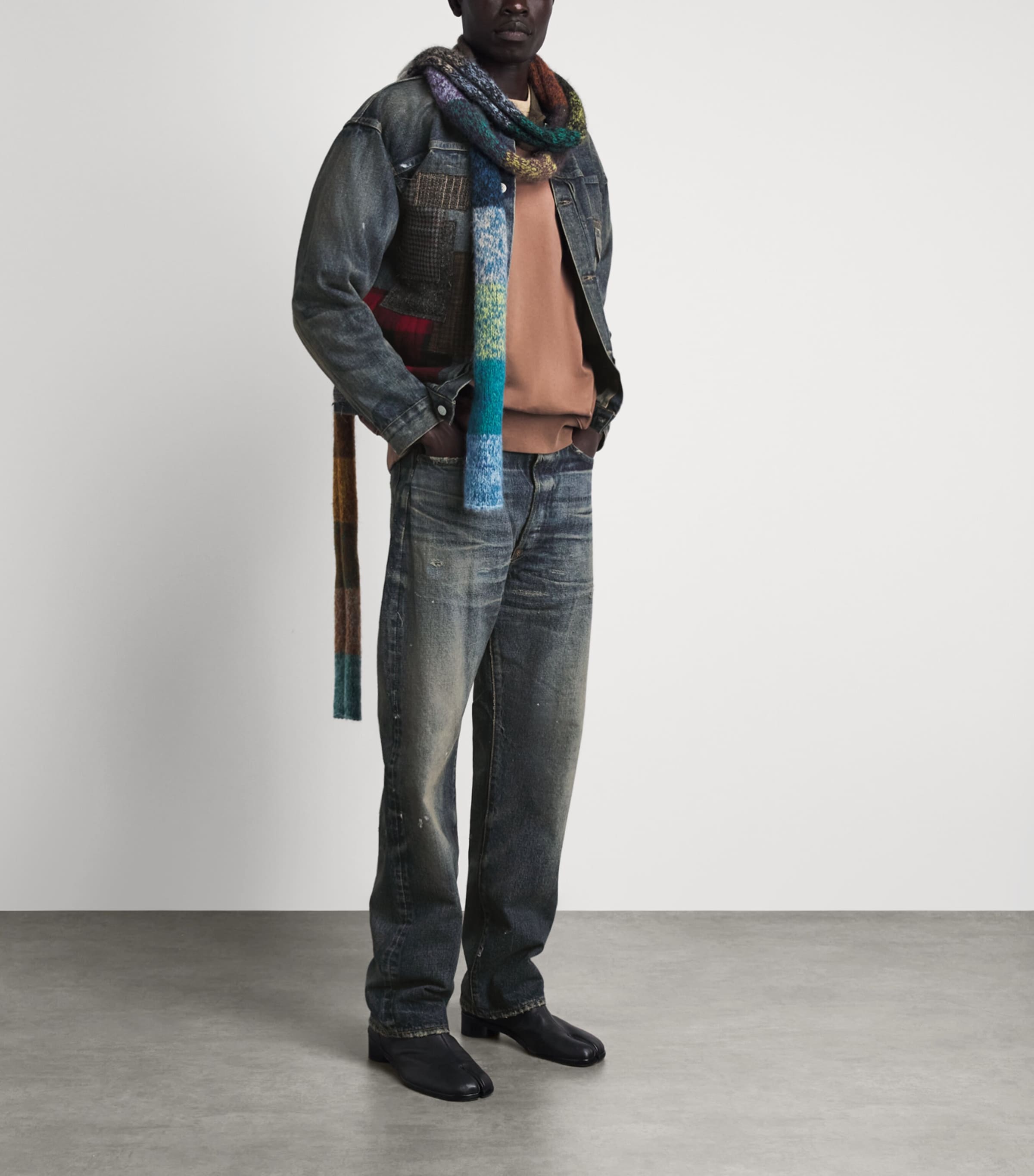 Junya Watanabe MAN Mens Patchwork Denim Jacket Indigo X Mix Image 2