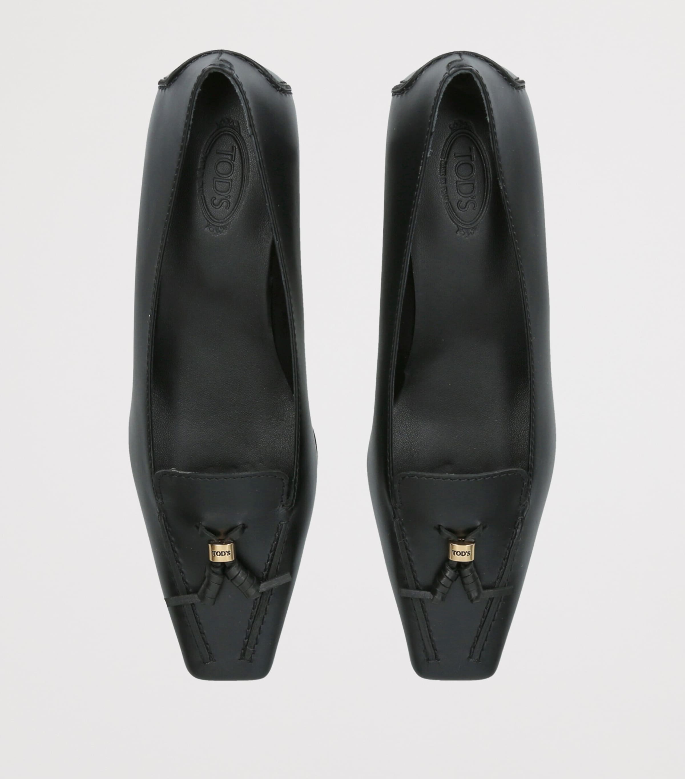 Tod's Leather Cuoio Pumps 10 Black Image 3