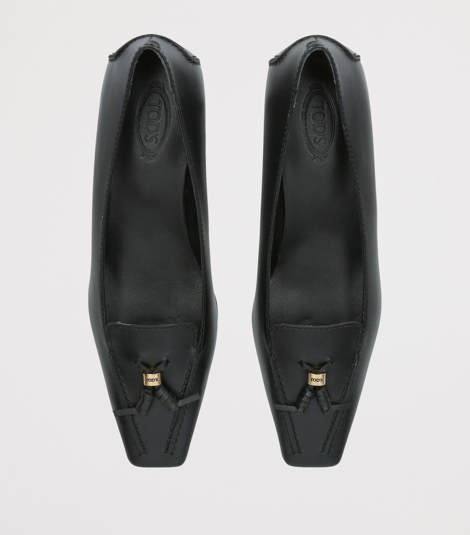 Tod's Leather Cuoio Pumps 10 Black Image 3