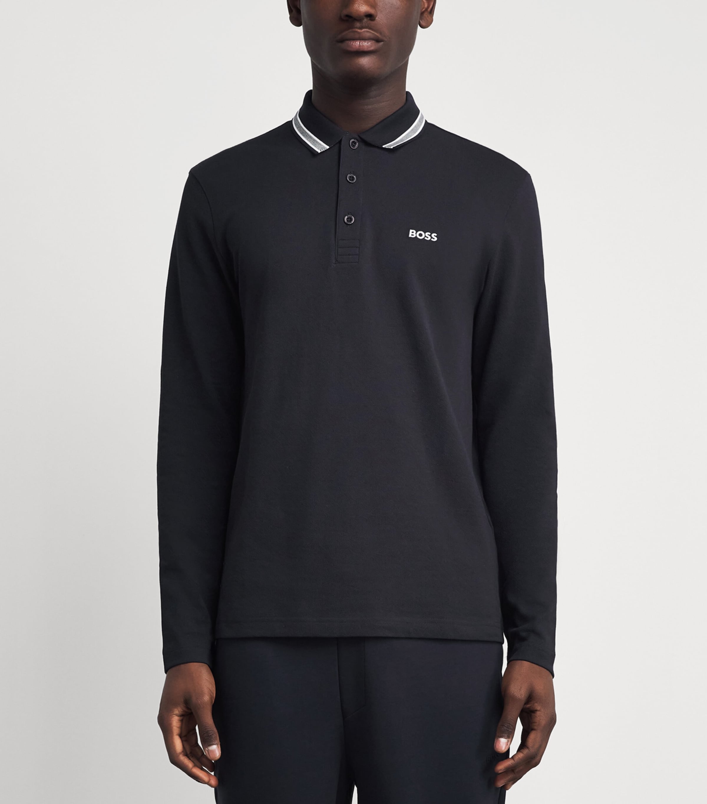 BOSS Mens Cotton Piqué Polo Shirt Dark Image 4