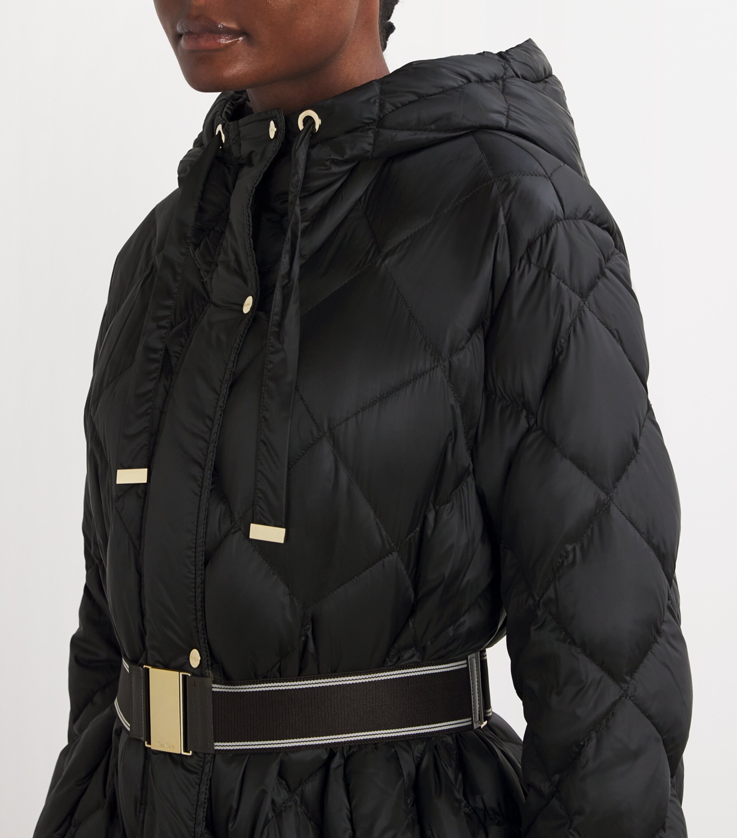 Max Mara Womens Quilted Trefel Coat Black Image 6