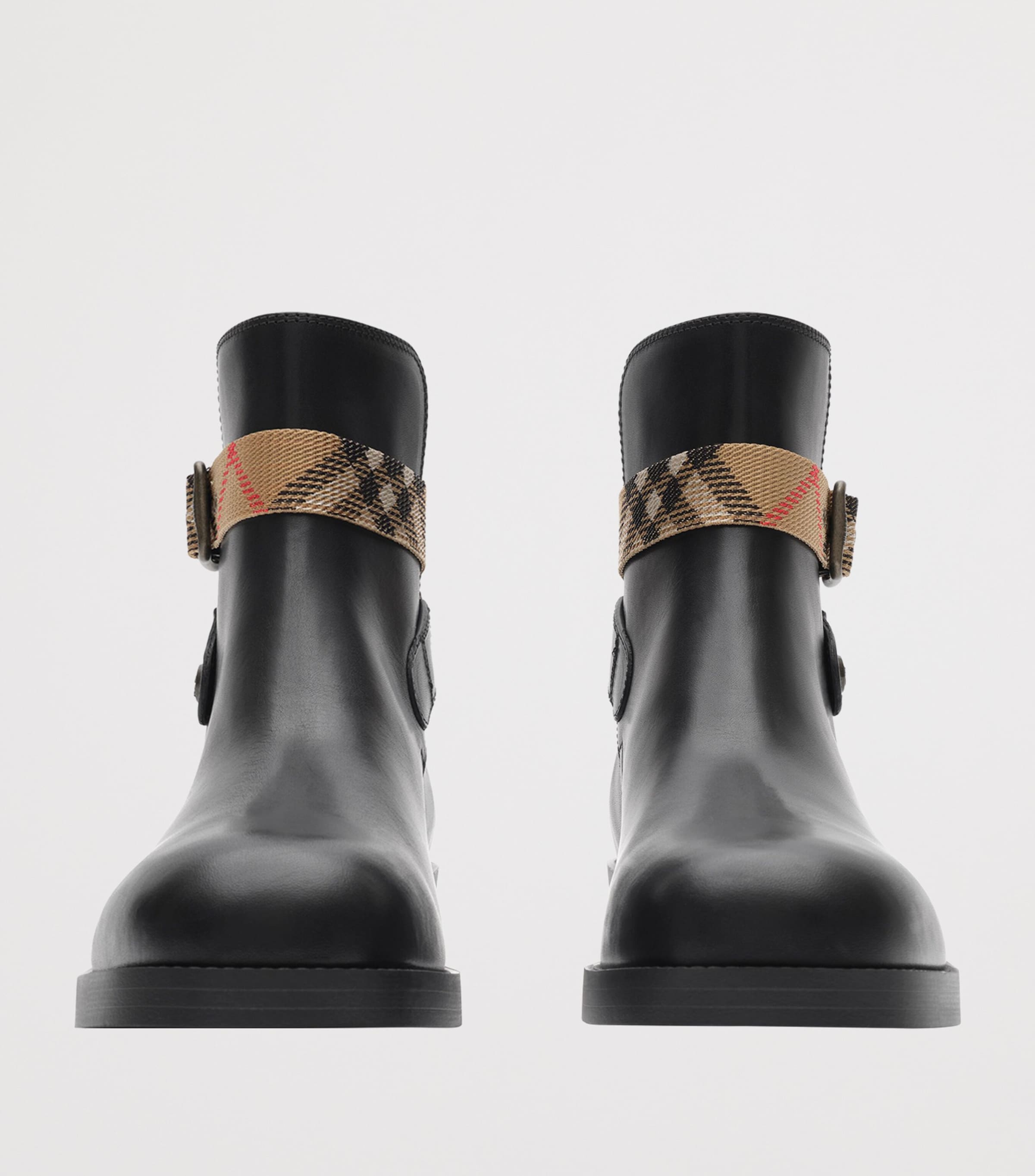 Burberry Leather Huntley Ankle Boots Black Image 2