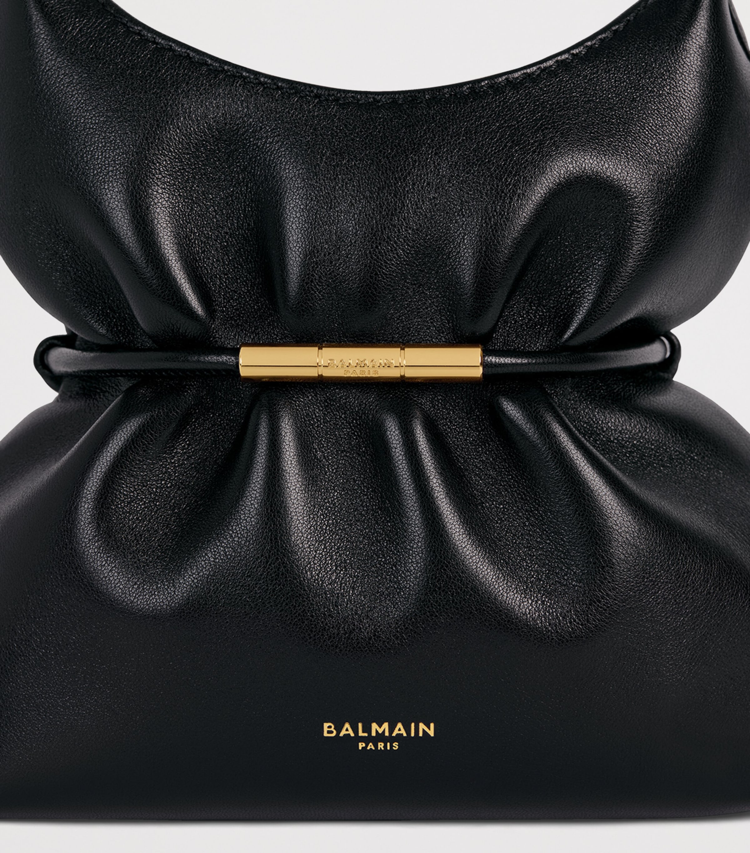 Balmain Mini Leather Sphynx  Shoulder Bag Noir Image 8