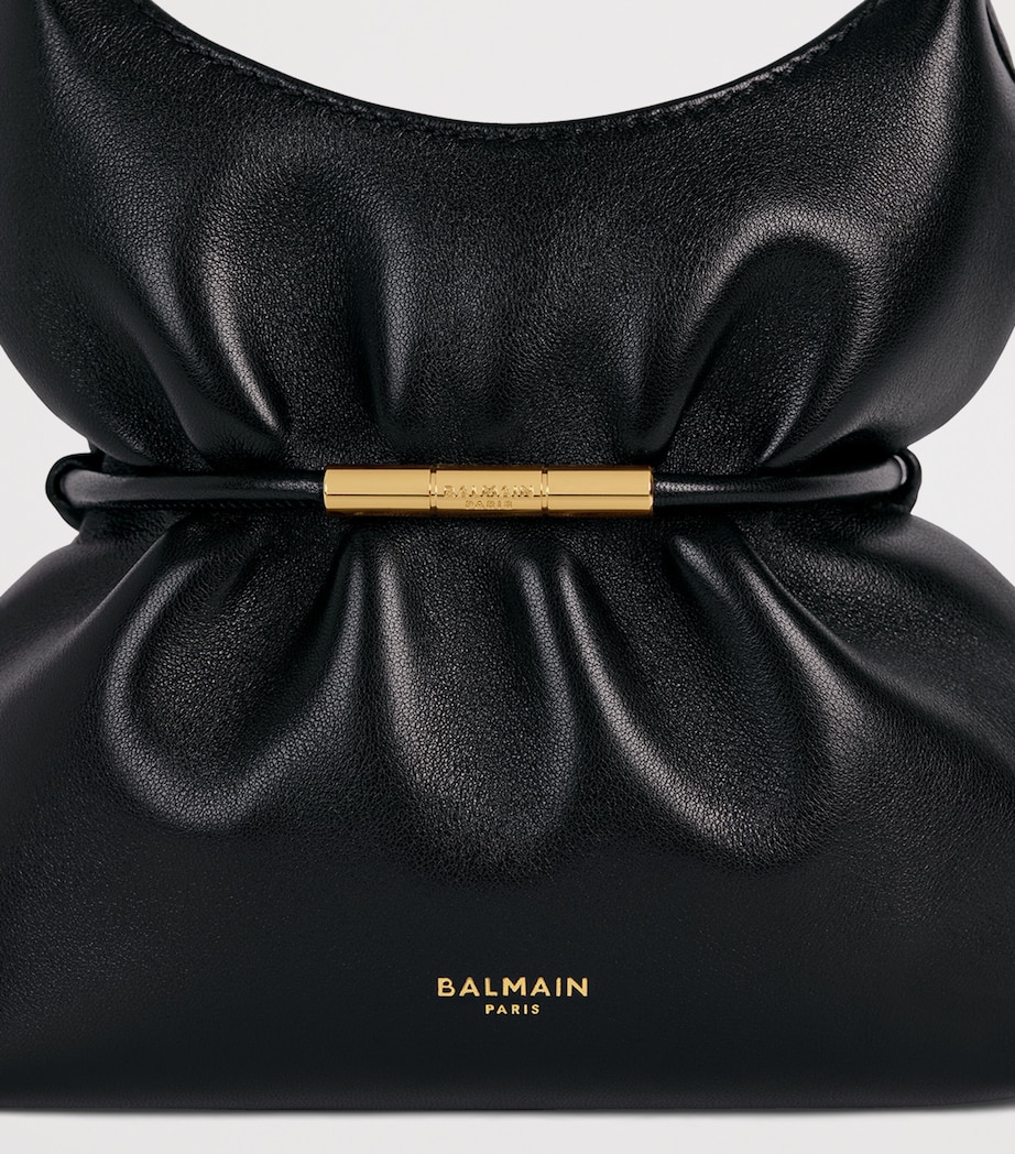 Balmain Mini Leather Sphynx Shoulder Bag Noir Image 8