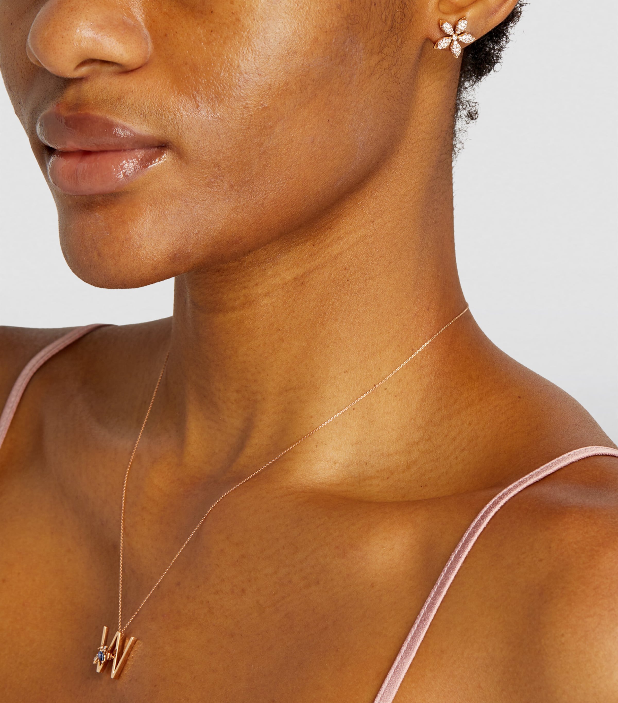 Rose Gold and Diamond Apple Seed Single Earring ROSE GOLD Image 4