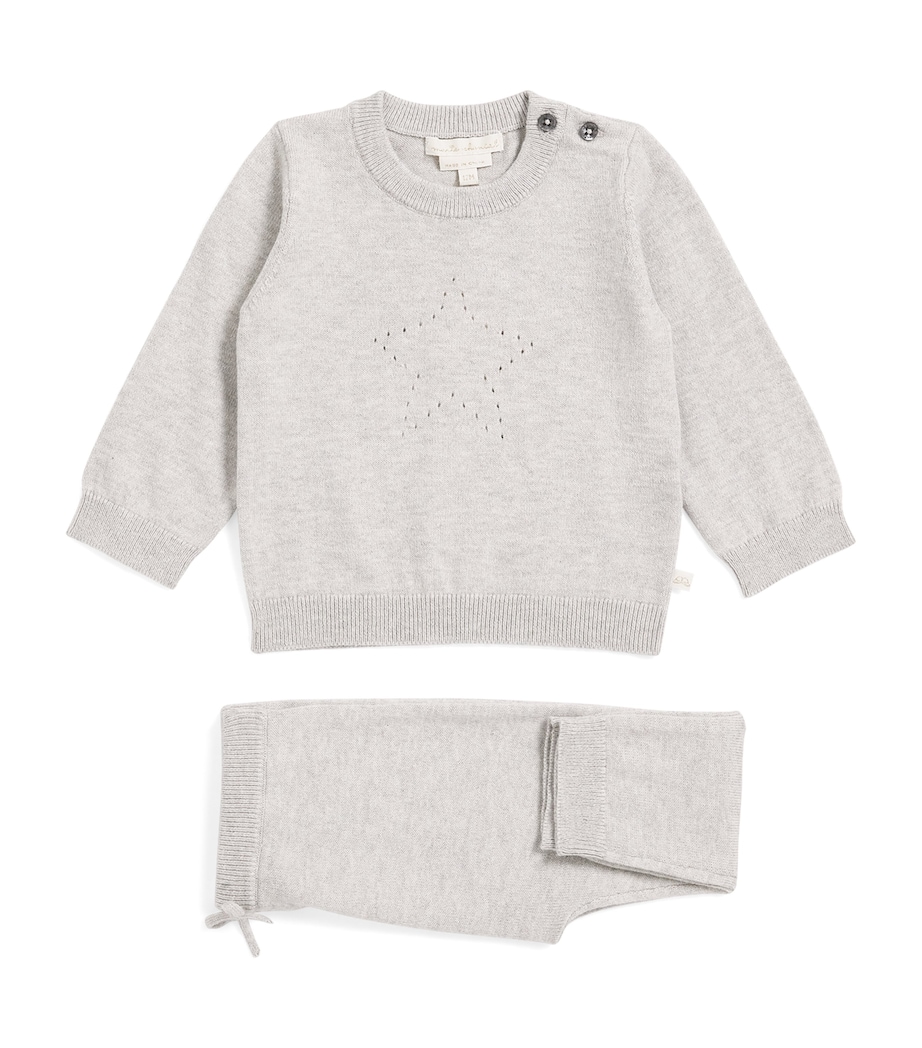 Marie-Chantal Star Sweater and Sweatpants Set (3-24 Months) Grey Image 1