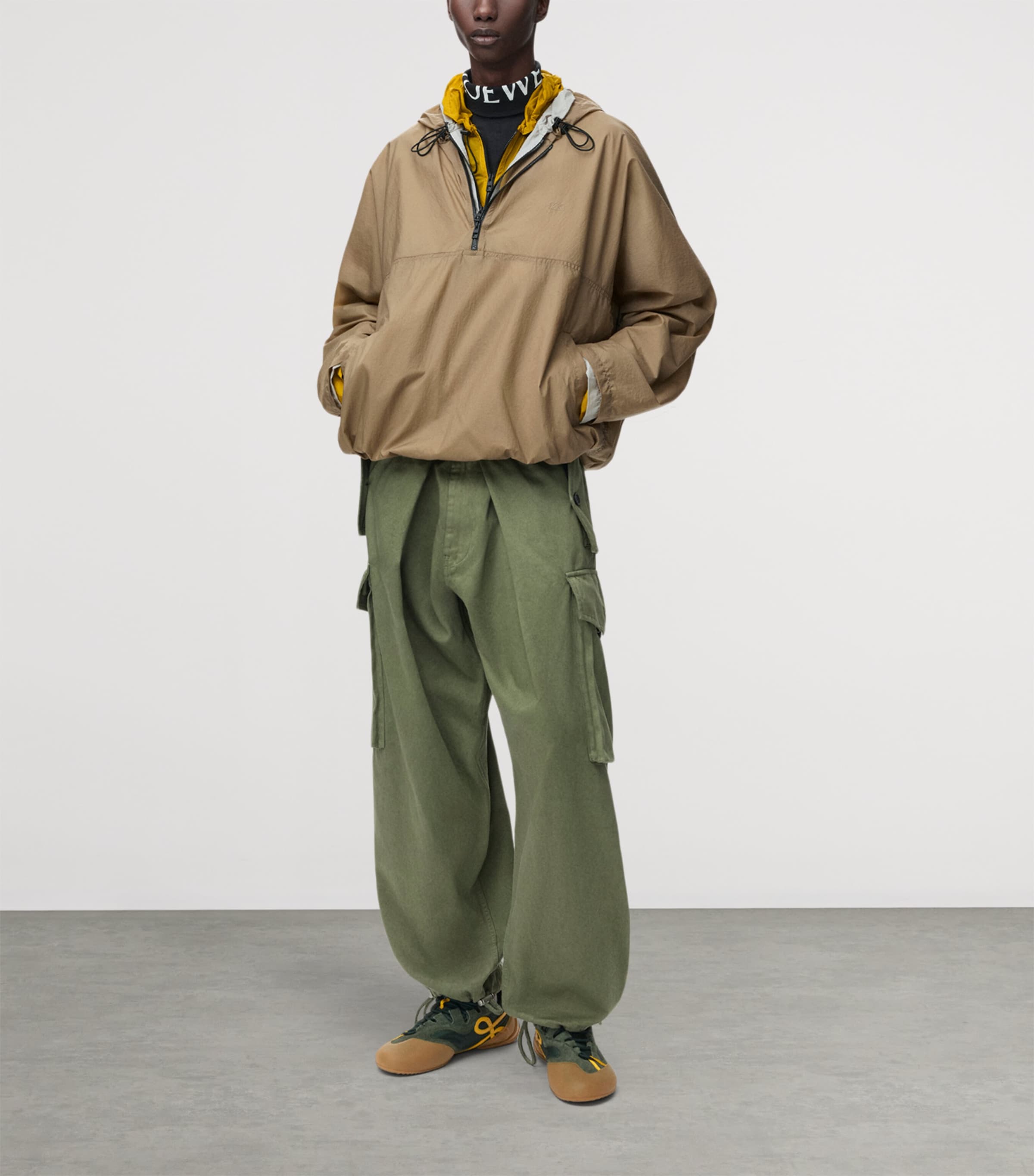 LOEWE Mens Multi-Fastening Anorak Jacket Beige Image 2