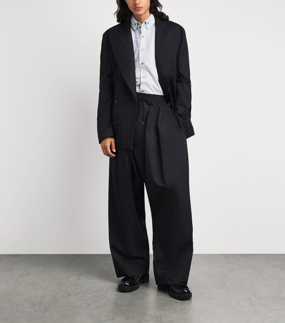 Vivienne Westwood Mens Organic Cotton Two-Button Krall Shirt Ink Stripe Image 2