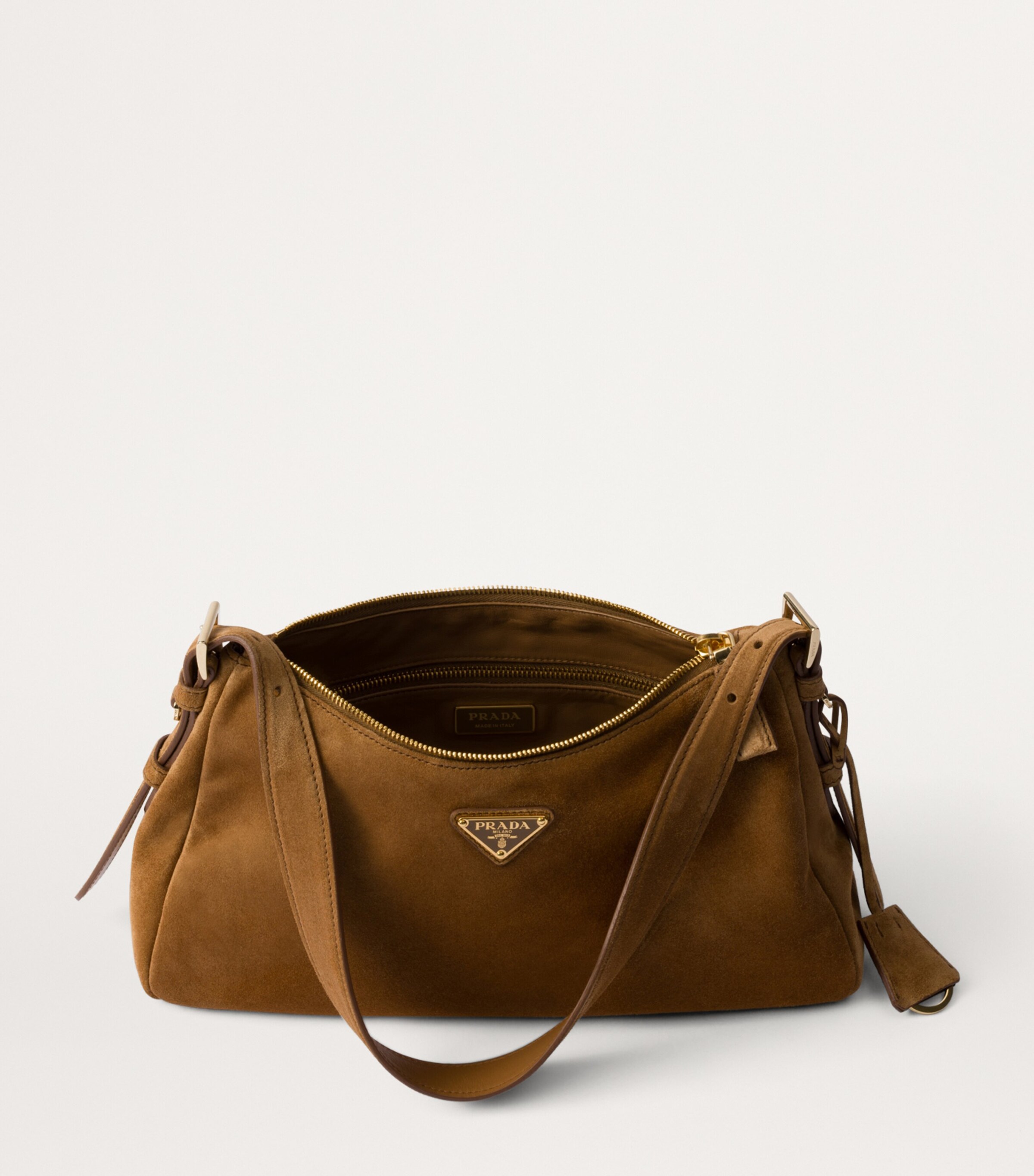 Prada Womens Medium Suede Aimée Shoulder Bag Image 4