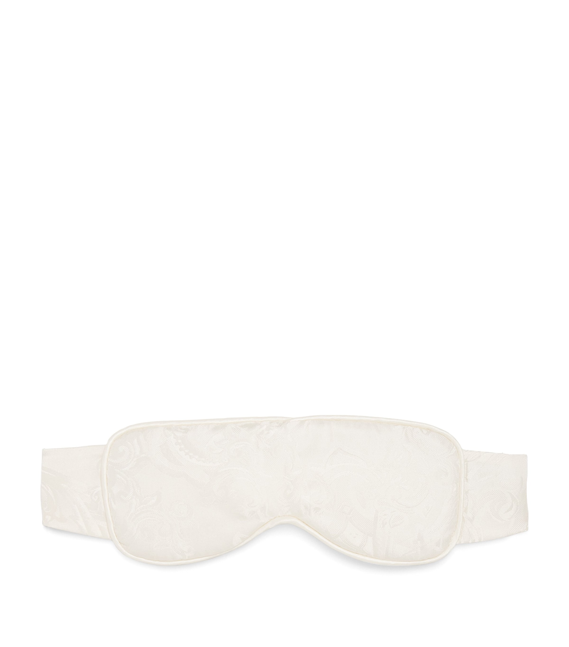 Daniel Hanson Silk Paisley Eye Mask In White