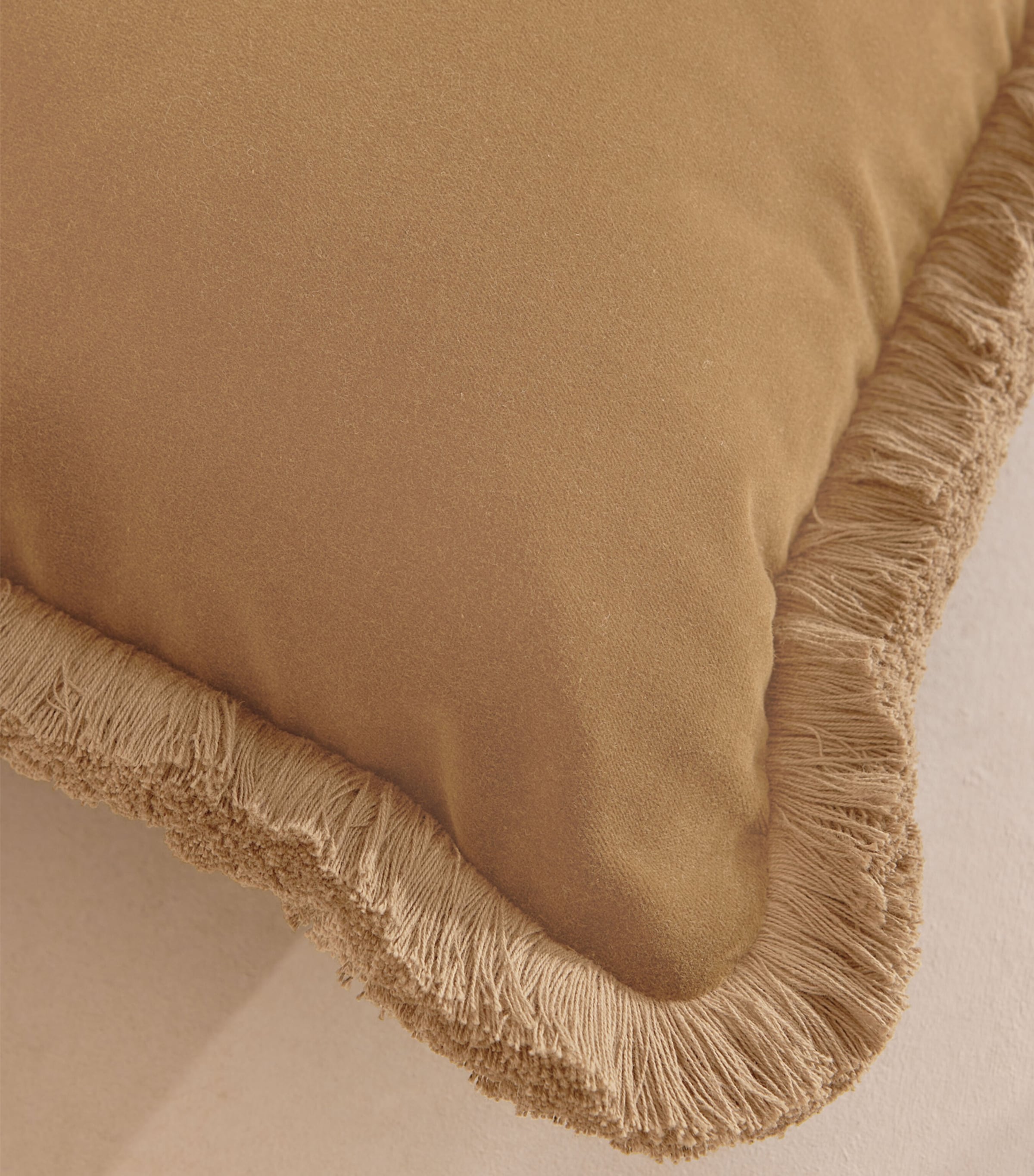 Velvet Margeaux Cushion (50cm x 50cm) CAMEL Image 4