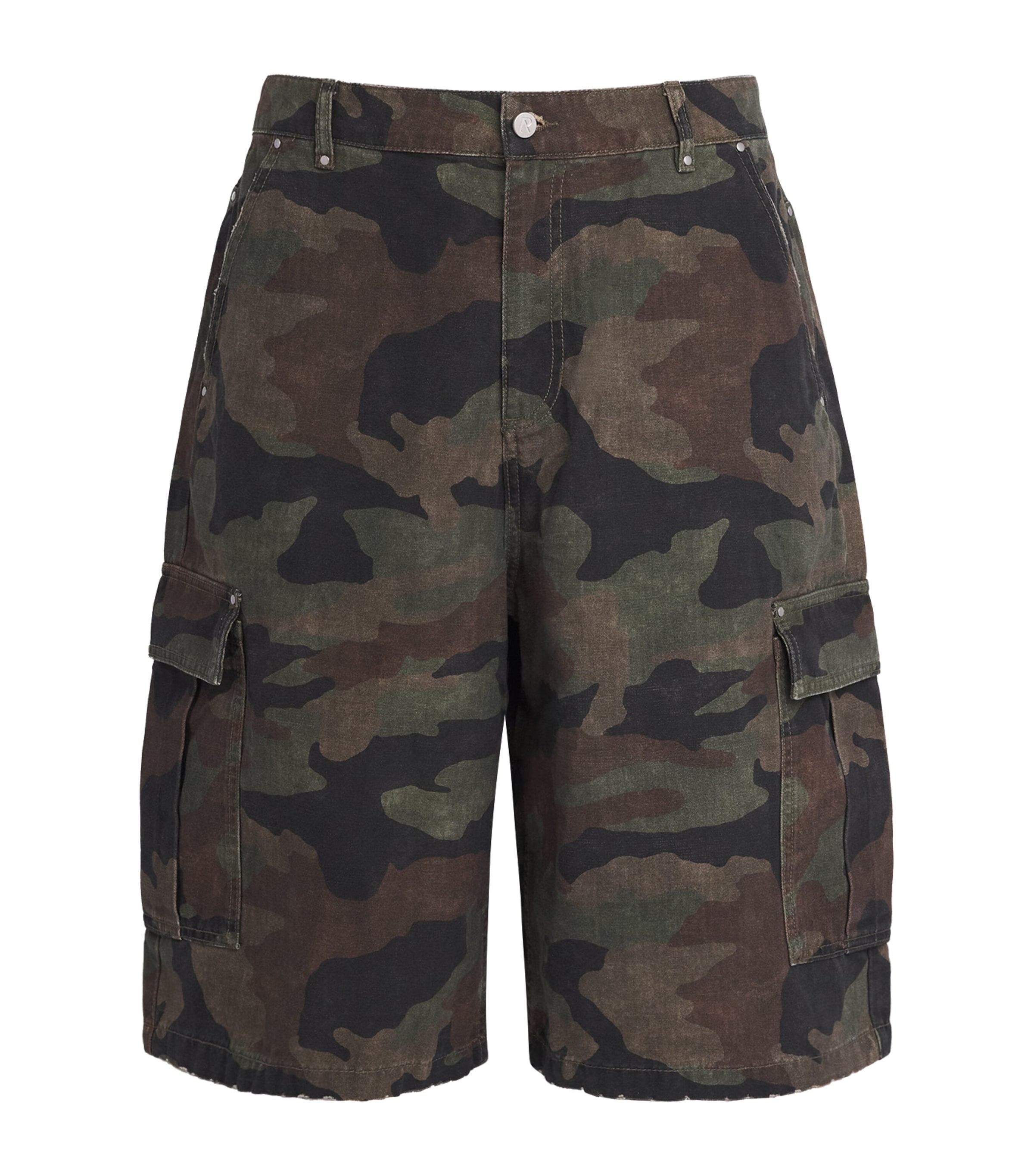 Represent Mens Camouflage Cargo Shorts Camo Image 1