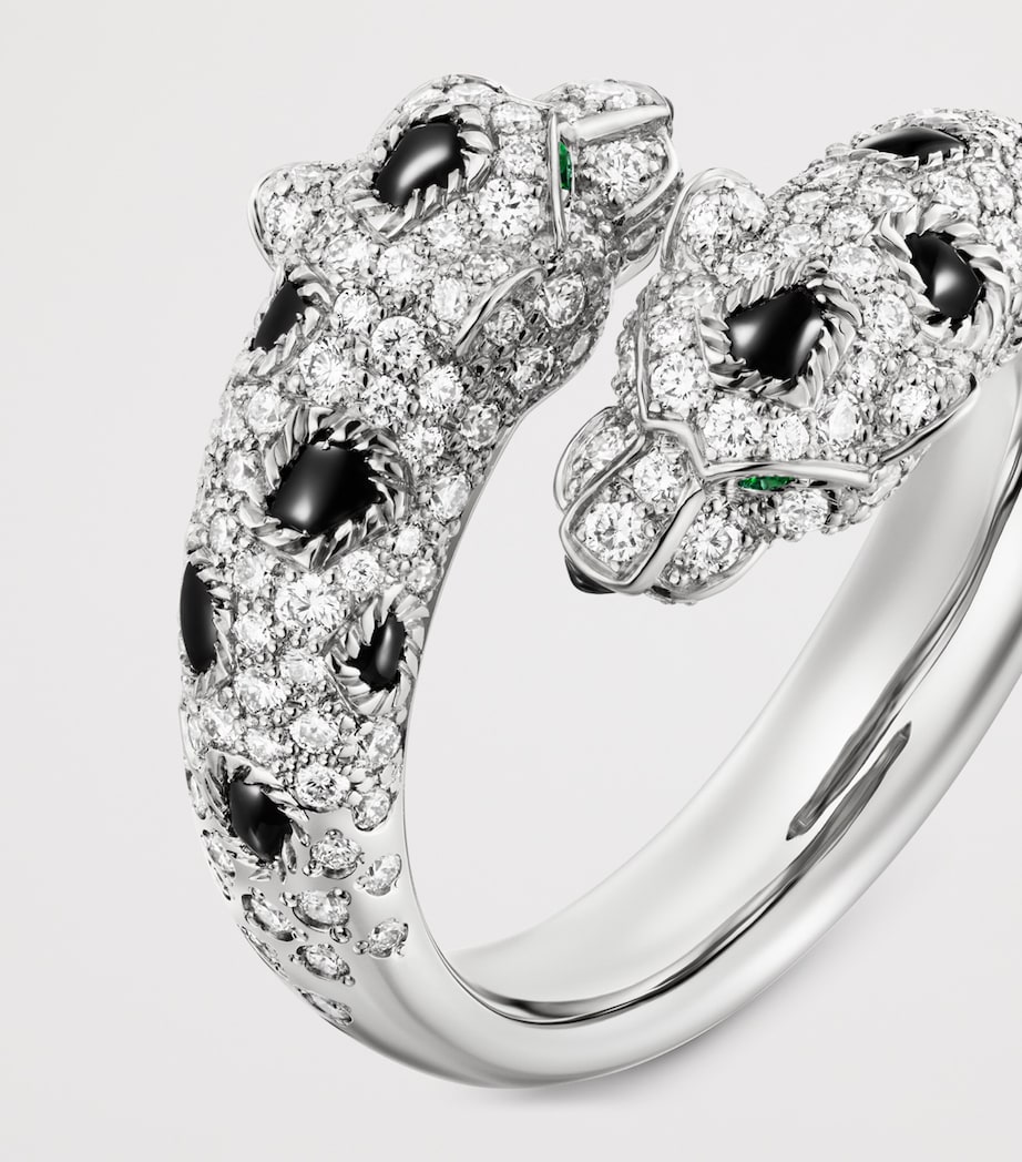 Cartier White Gold, Diamond, Emerald and Onyx Panthère de Cartier Ring White Gold Image 7