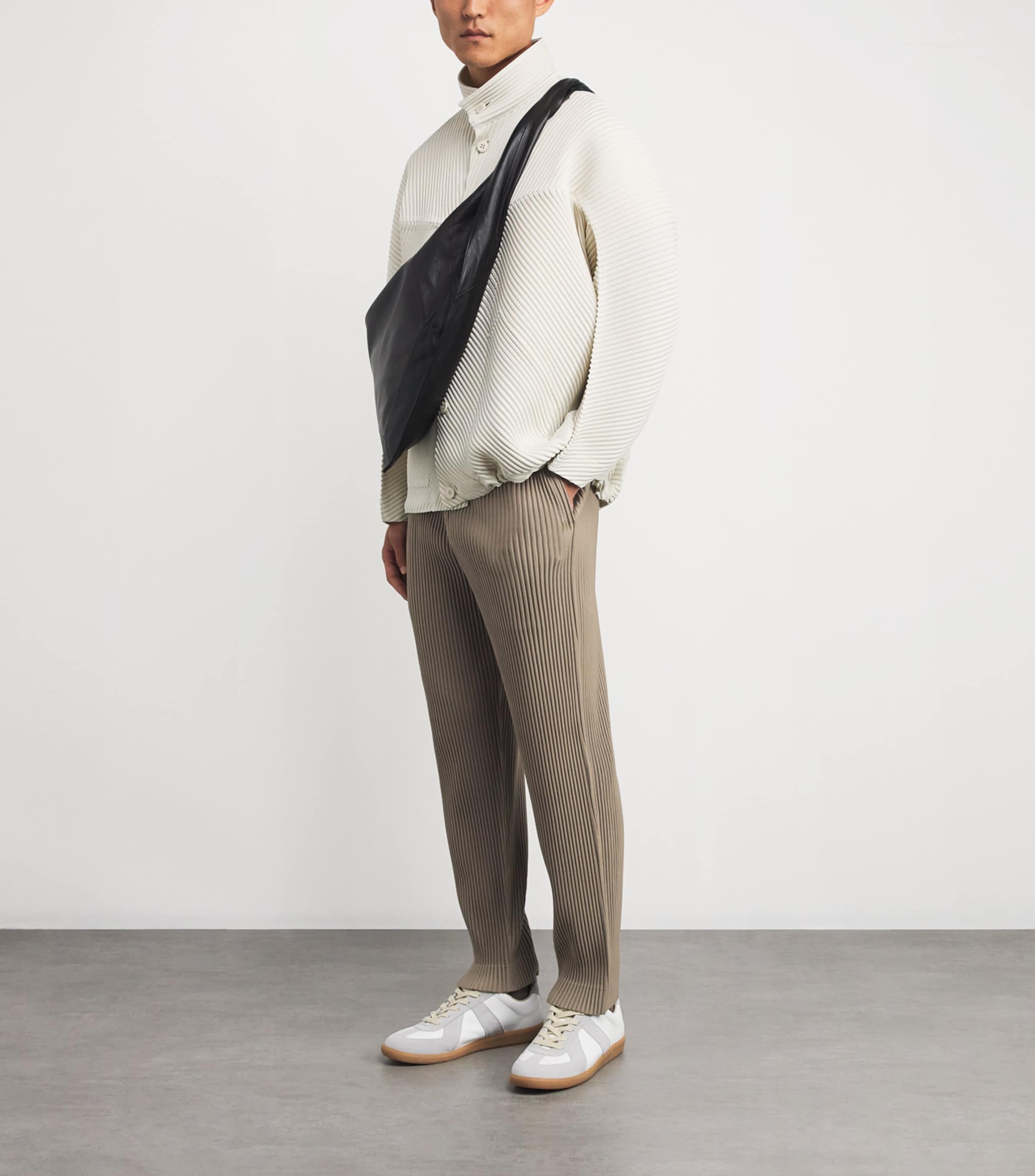 Homme Plissé Issey Miyake Mens Pleated Straight Trousers Riverside Gray Image 2