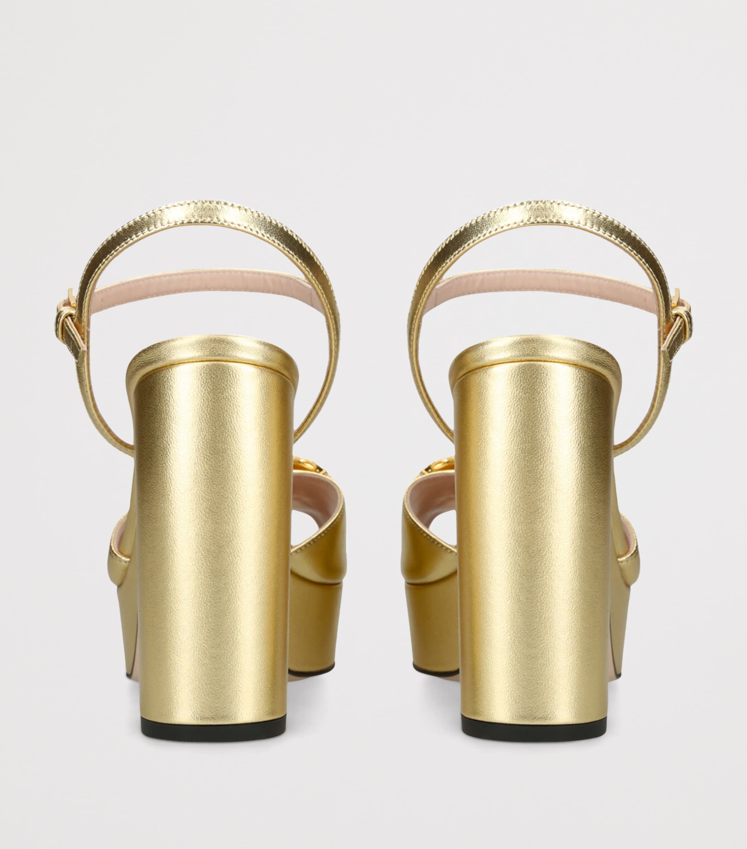 Metallic Leather VLogo Signature Platform Sandals 115 GOLD Image 2