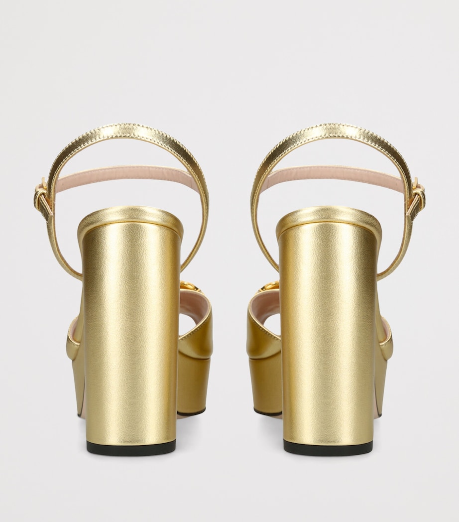 Metallic Leather VLogo Signature Platform Sandals 115 GOLD Image 2