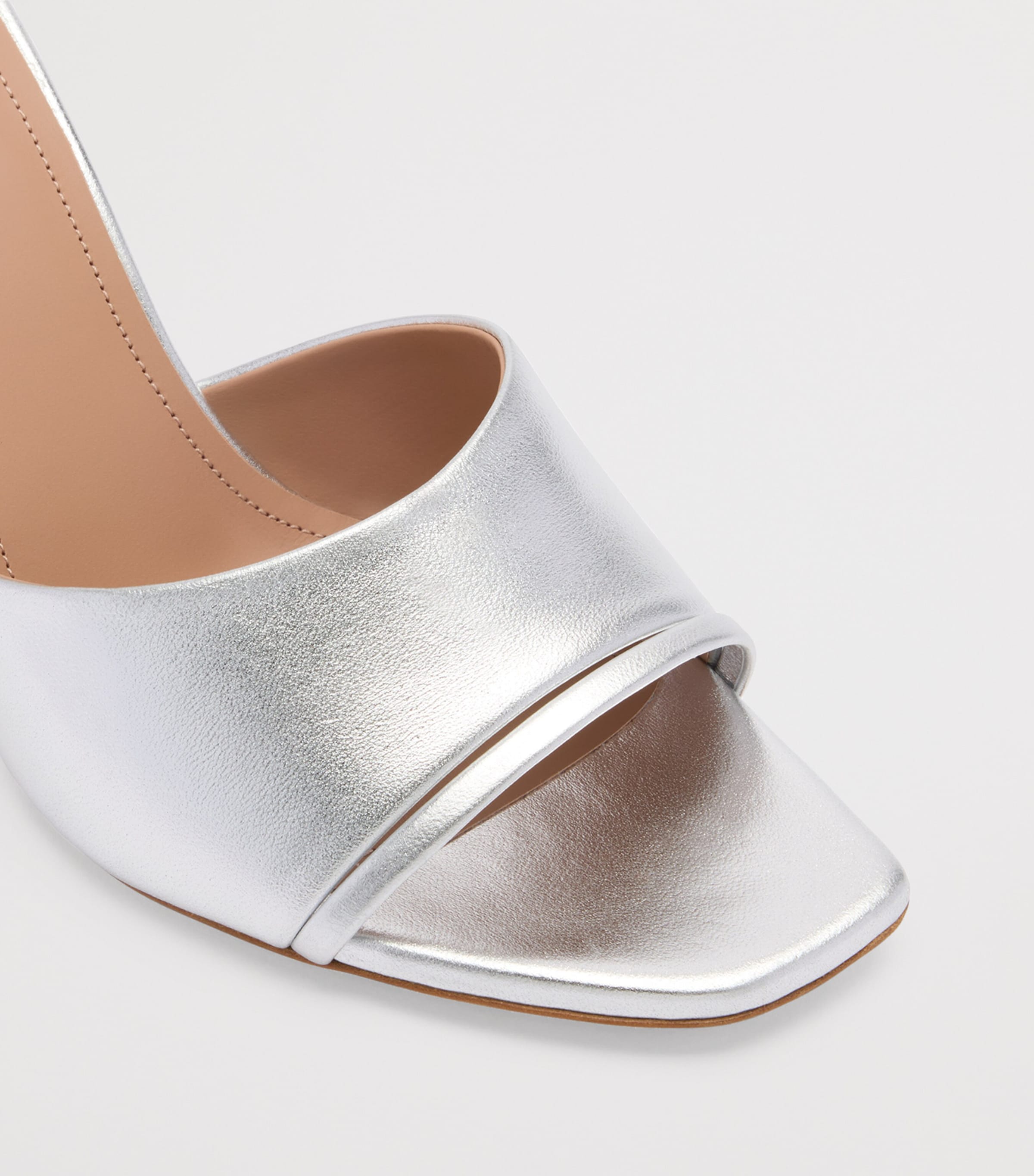 Metallic Leather Roxanne Mules 70 SILVER Image 5