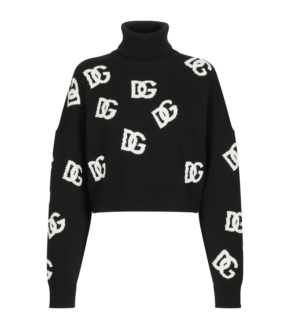 Wool Logo Rollneck Sweater N0004-BLACK/WHITE Image 1
