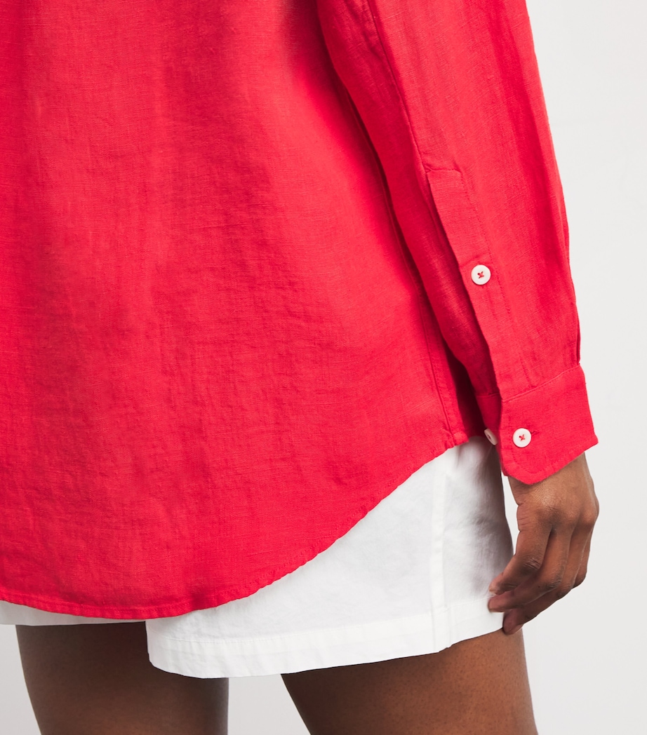 Linen Pyjama Shirt RED Image 6