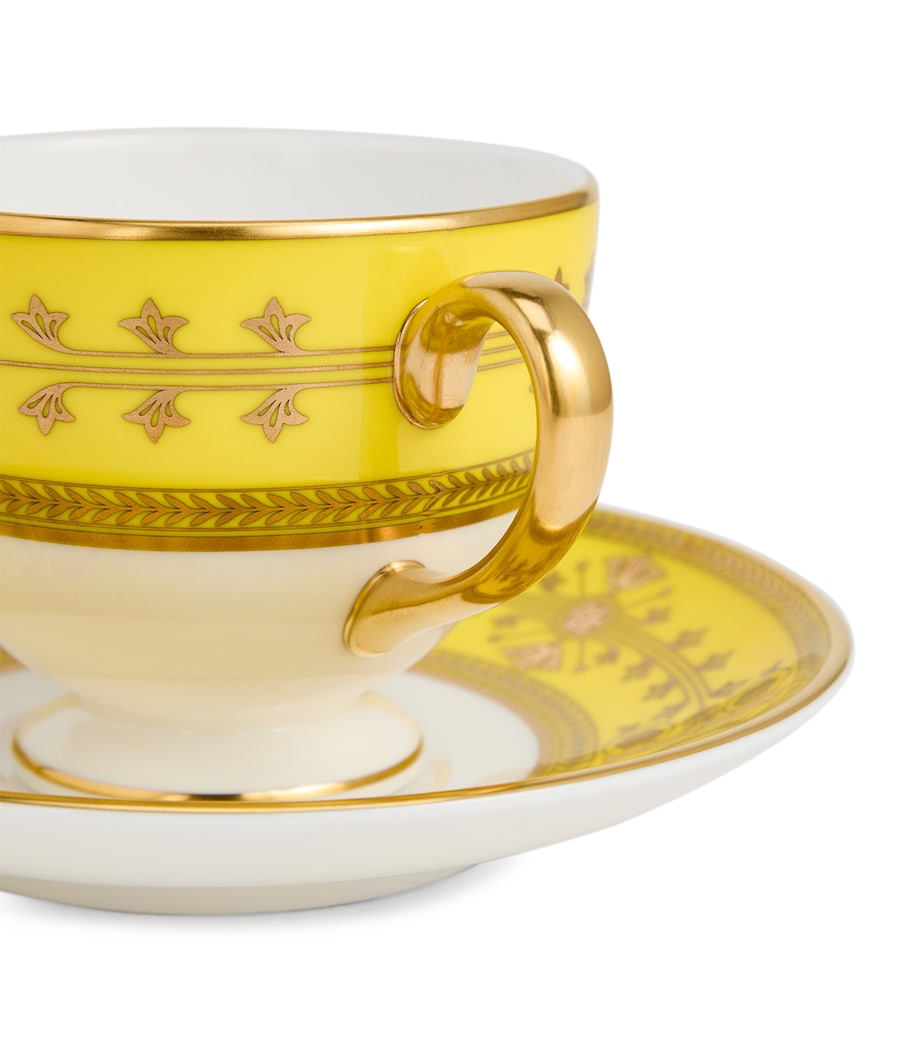 Set of 2 Bone China Bacchus Teacups and Saucers MULTI Image 4