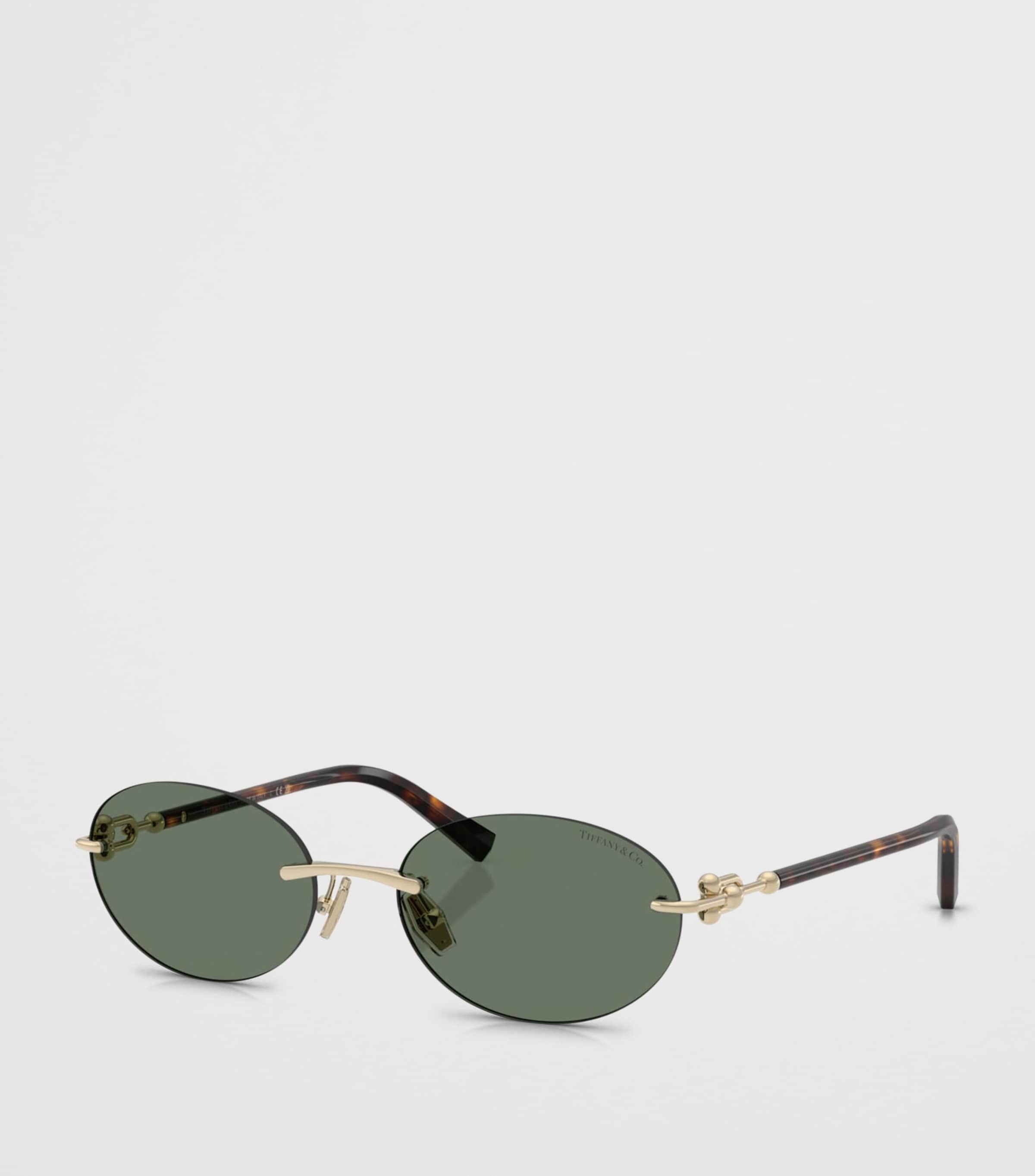 Tiffany & Co. Metal TF3104D Oval Sunglasses Gold Image 2