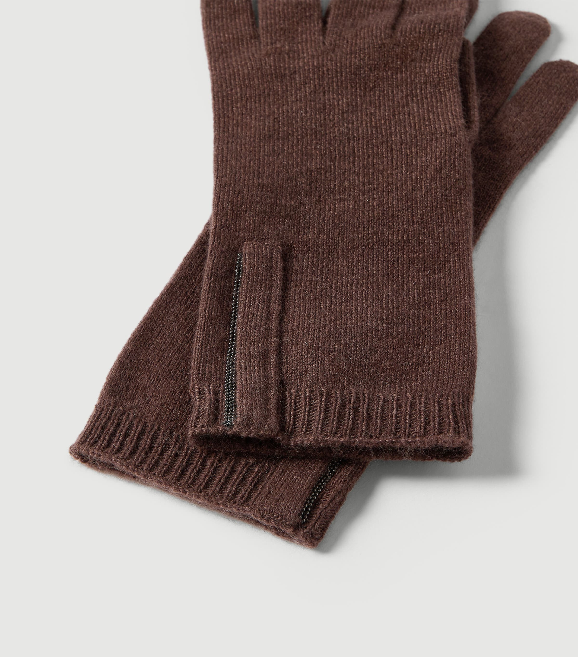 Brunello Cucinelli Cashmere Monili-Trim Gloves Image 4