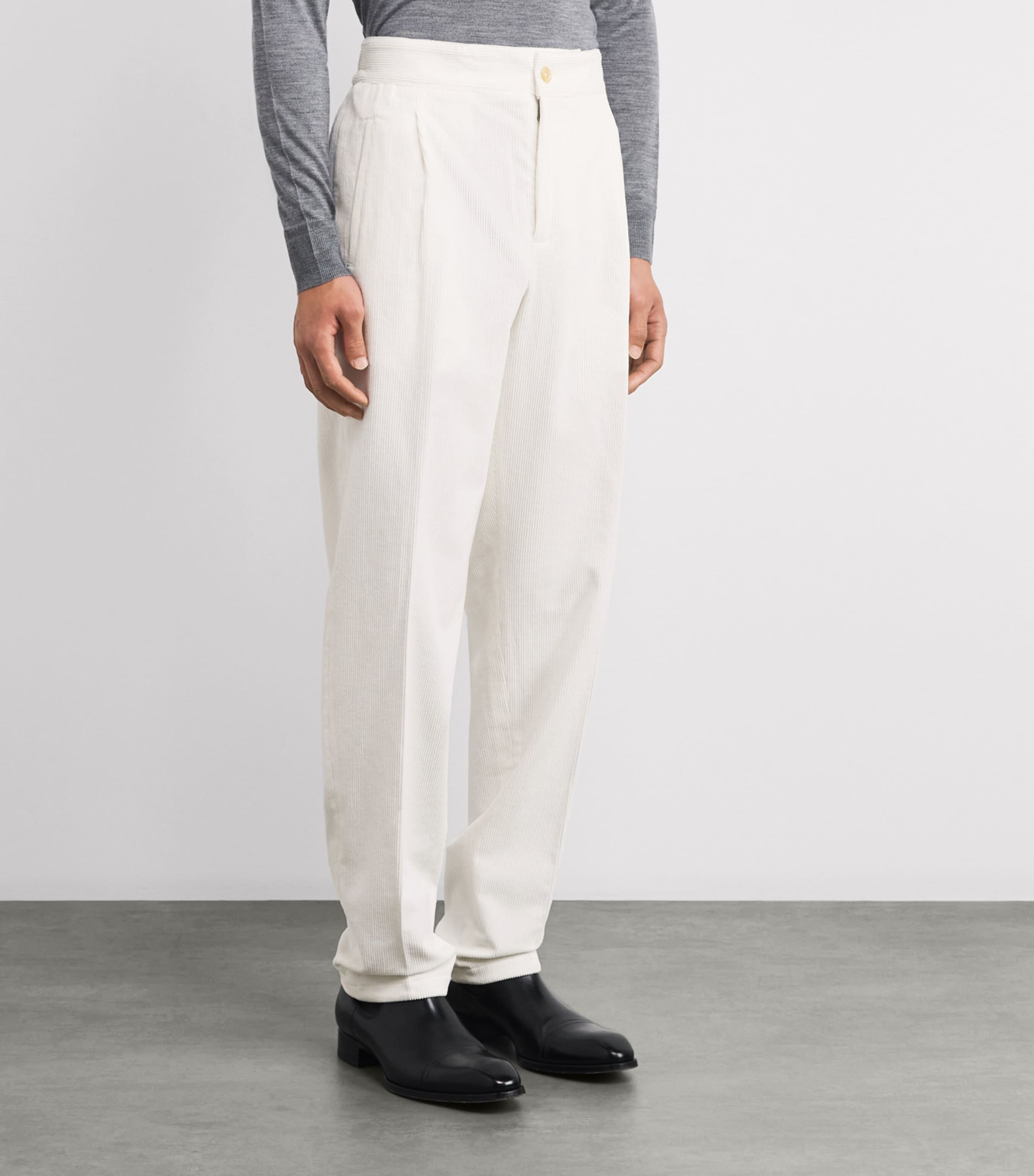 Corduroy Pleated Trousers 010 Image 3