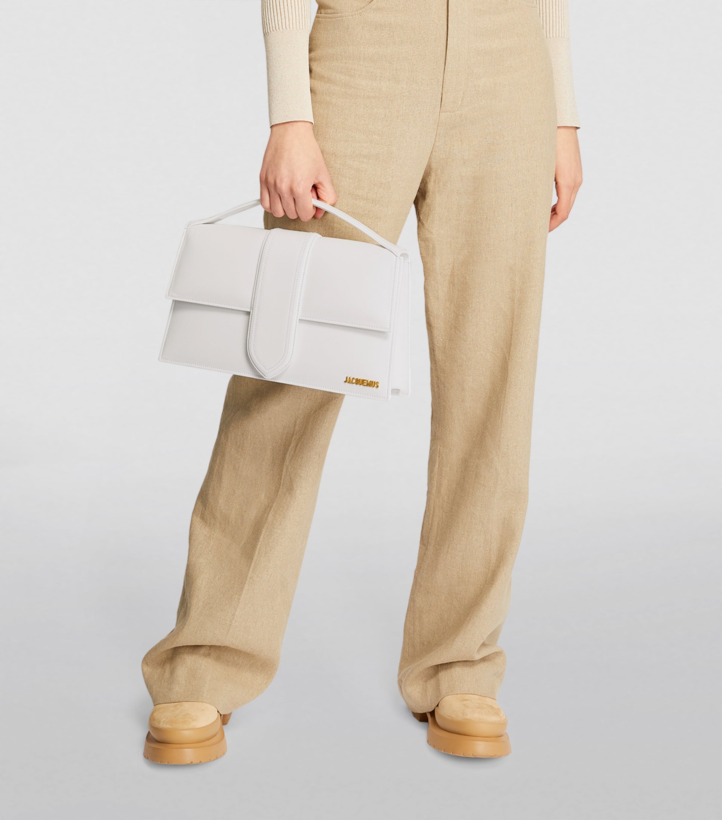 Jacquemus Leather Le Grand Bambino Shoulder Bag White Image 2