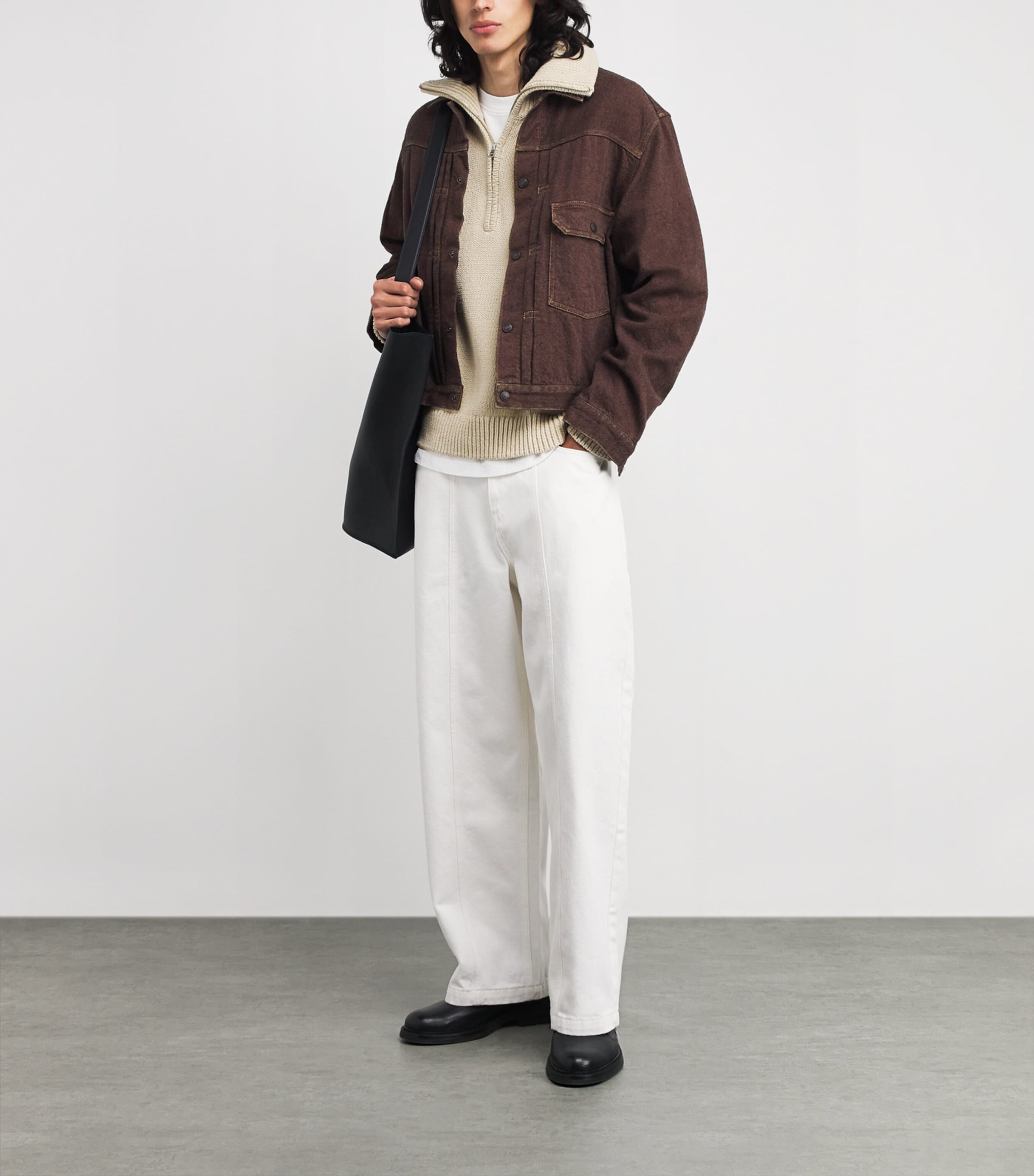 Cotton Half-Zip Sweater ECRU Image 2