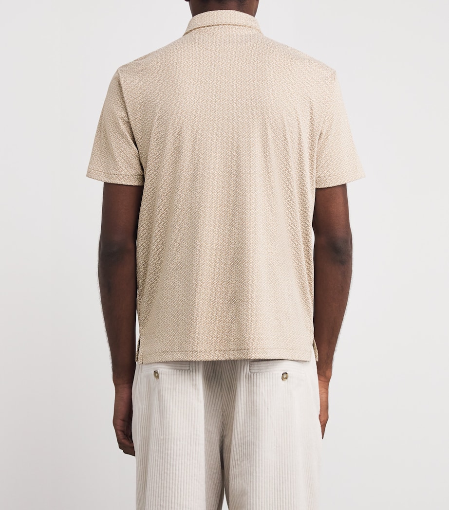 Cotton Geometric Polo Pony Polo Shirt BROWN Image 4