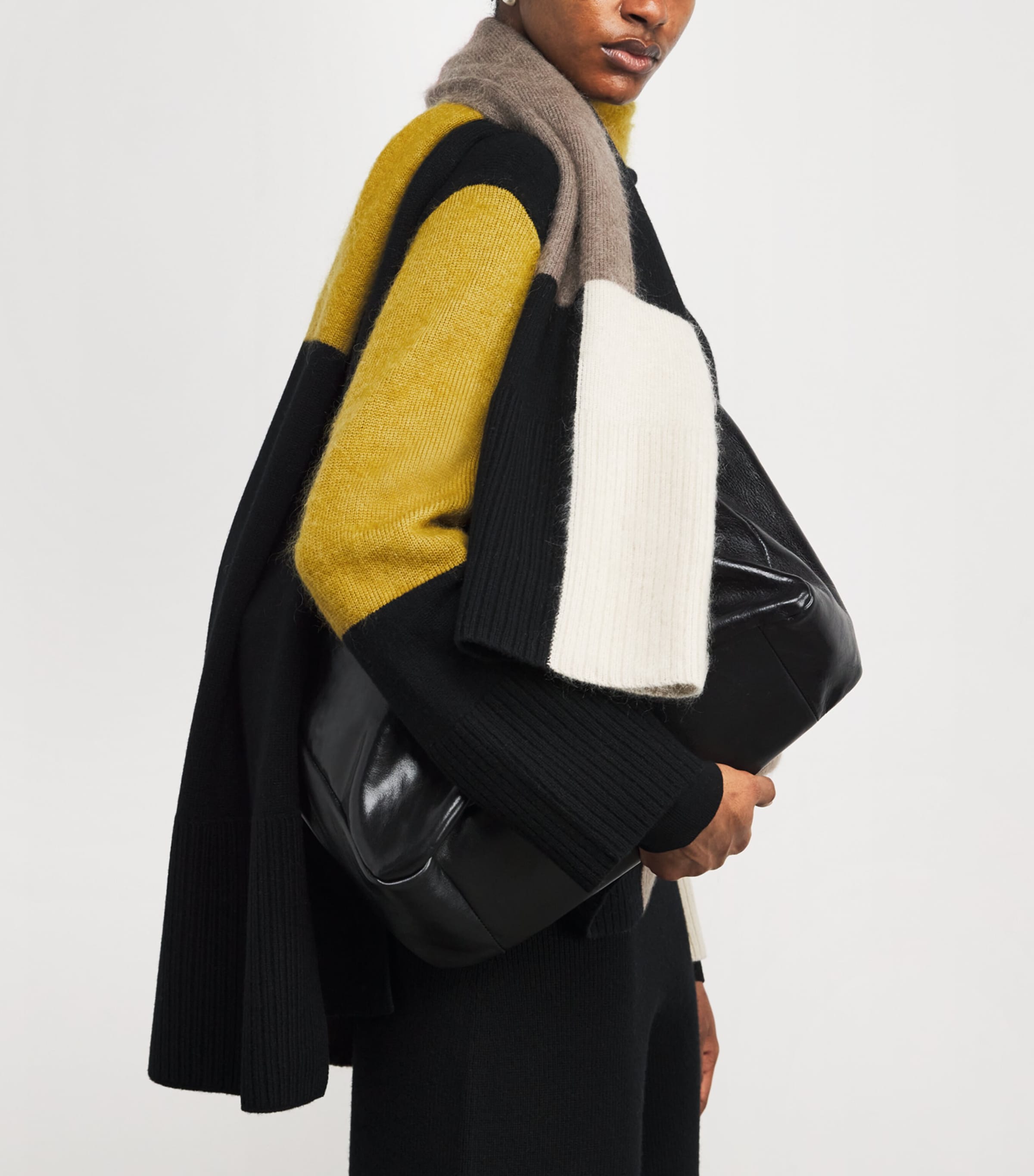 Wool-Blend Overlay Scarf SMOKE COMBO Image 2