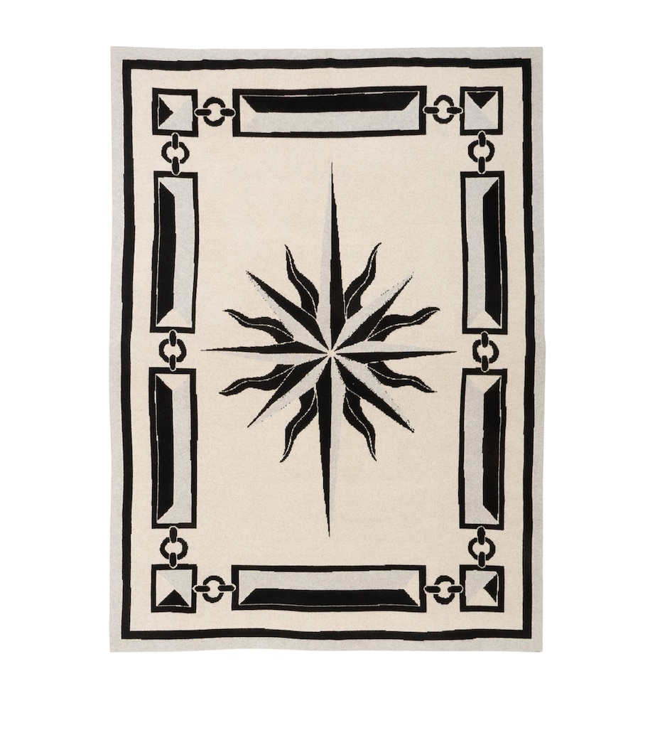 SAVED NY Cashmere Sunburst Throw (130cm x 180cm) Black Image 1