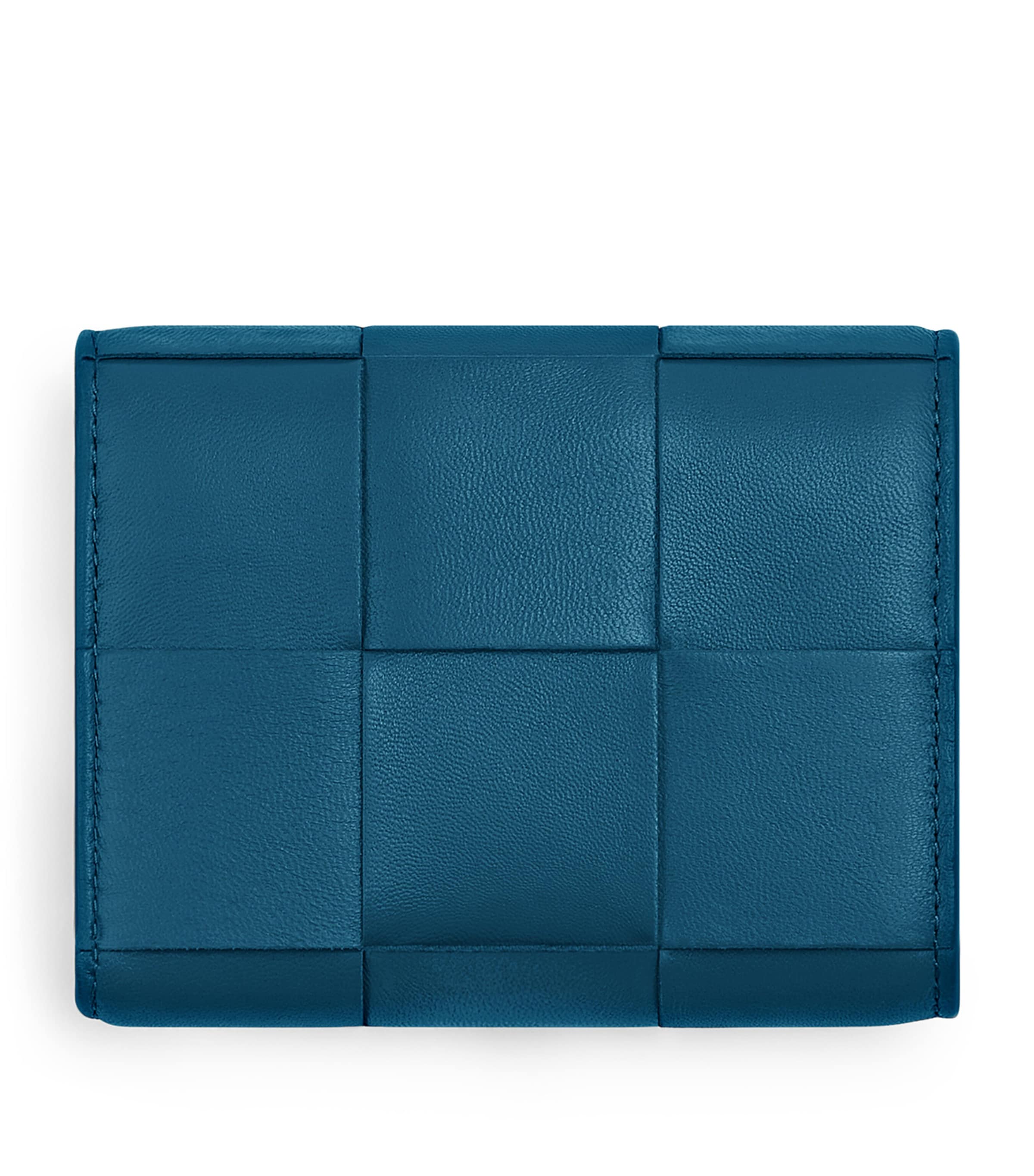 Bottega Veneta Leather Cassette Trifold Wallet In Blue