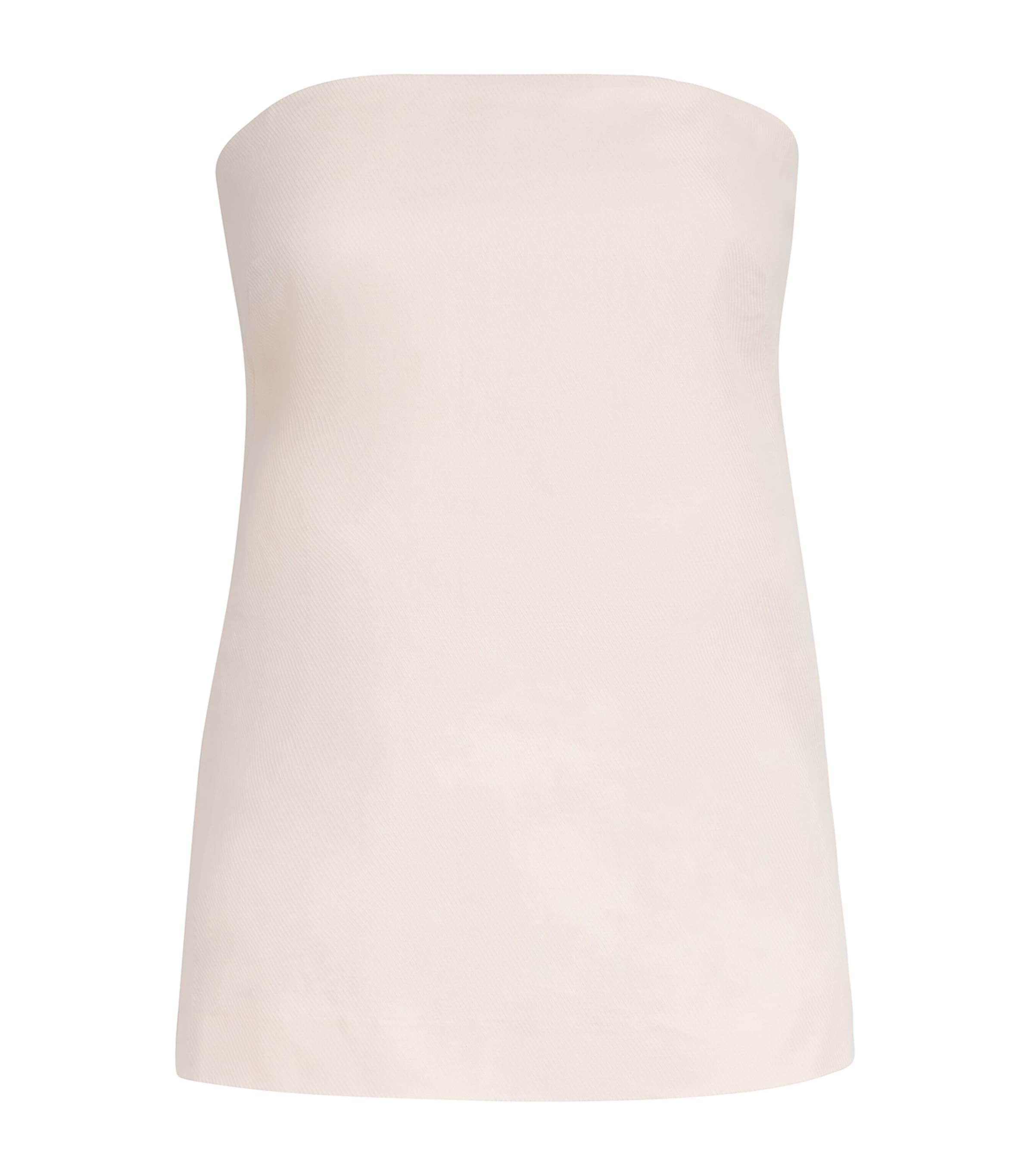 St. Agni Womens Organic Cotton-Linen Strapless Top Ivory Image 1