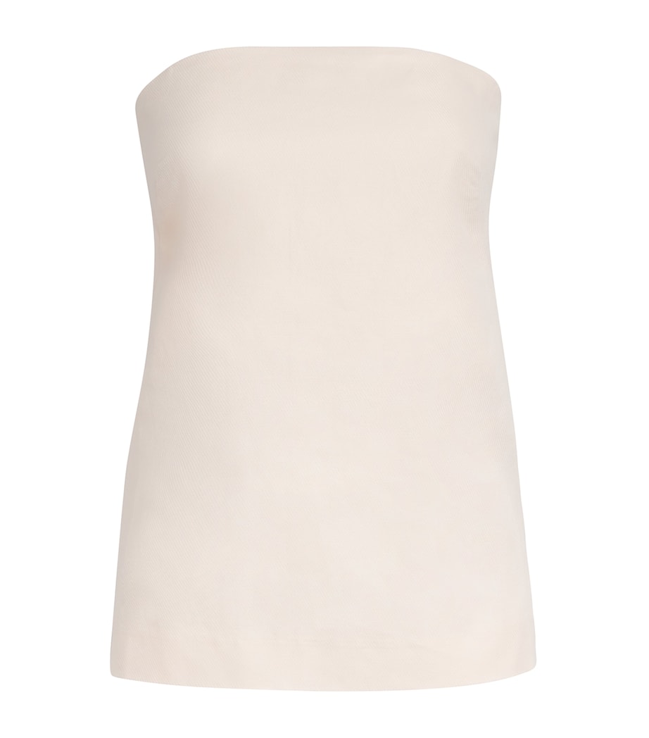 St. Agni Womens Organic Cotton-Linen Strapless Top Ivory Image 1