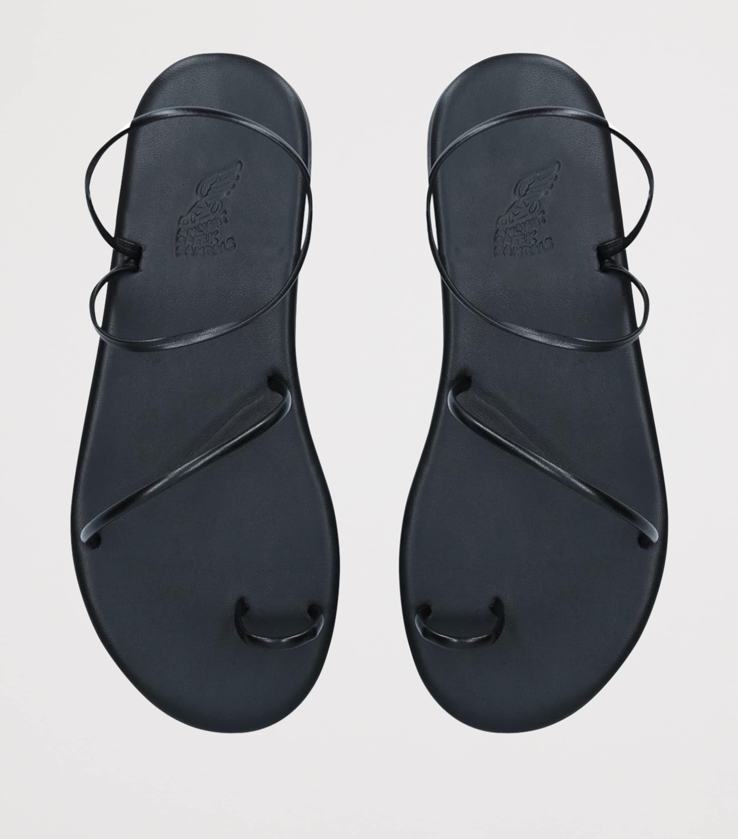 Ancient Greek Sandals Leather Kansiz Sandals Black Image 4