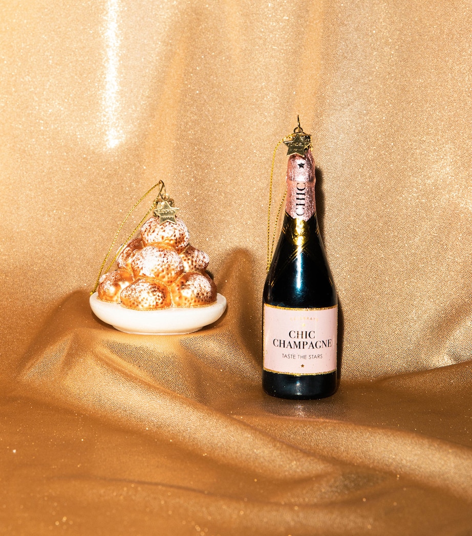 Harrods Glass Champagne Tree Decoration White Image 3